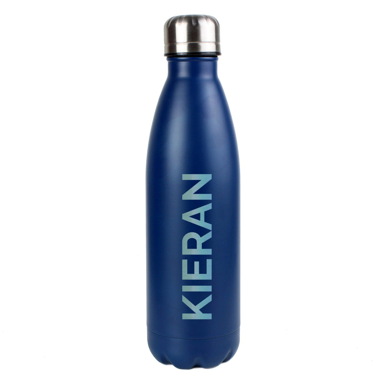 Personalised Bold Name Blue Metal Insulated Drinks Bottle: 5 - Water Bottles By Gift Moments