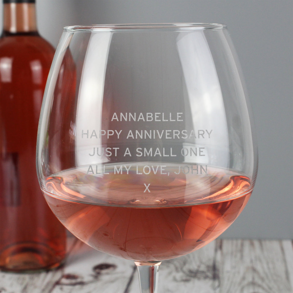 Personalised Bold Statement Bottle of Wine Glass: 1 - Wine Glasses By Gift Moments