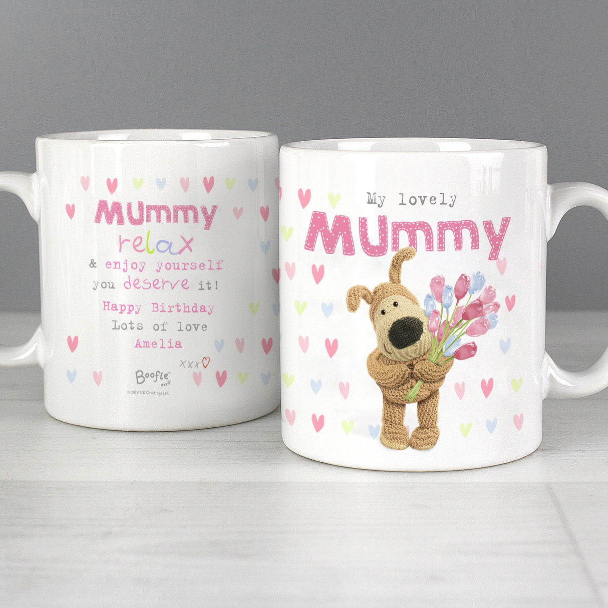 Personalised Boofle Birthday Flowers Mug: 2 - Mugs By Boofle