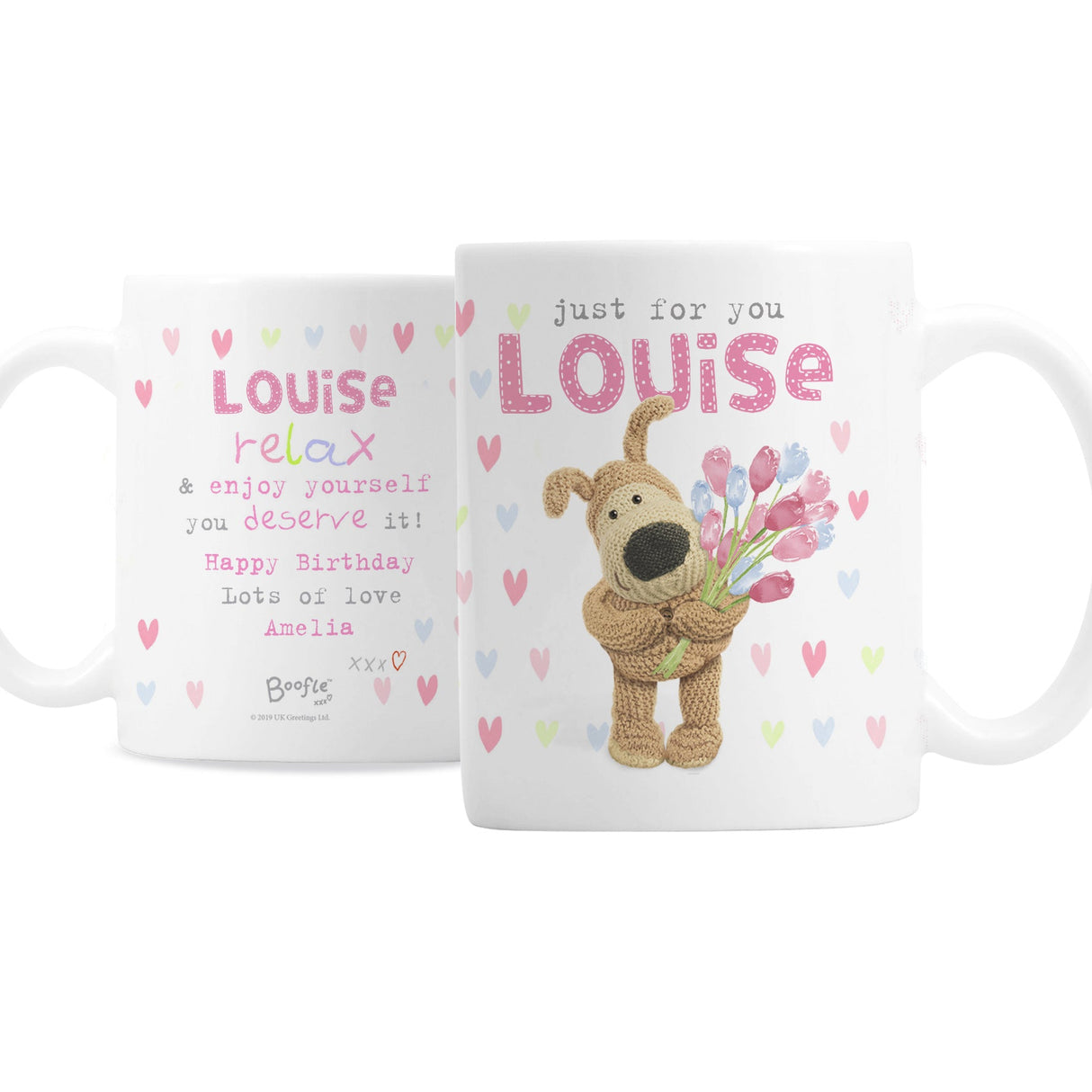 Personalised Boofle Birthday Flowers Mug: 7 - Mugs By Boofle
