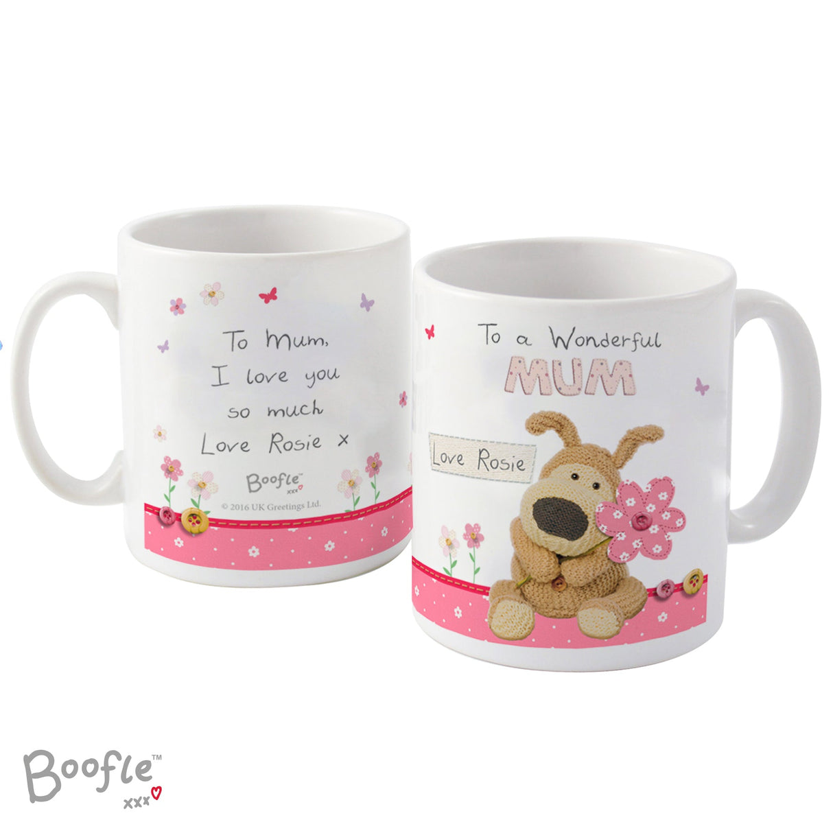 Personalised Boofle Flowers Mug: 3 - Mugs By Boofle