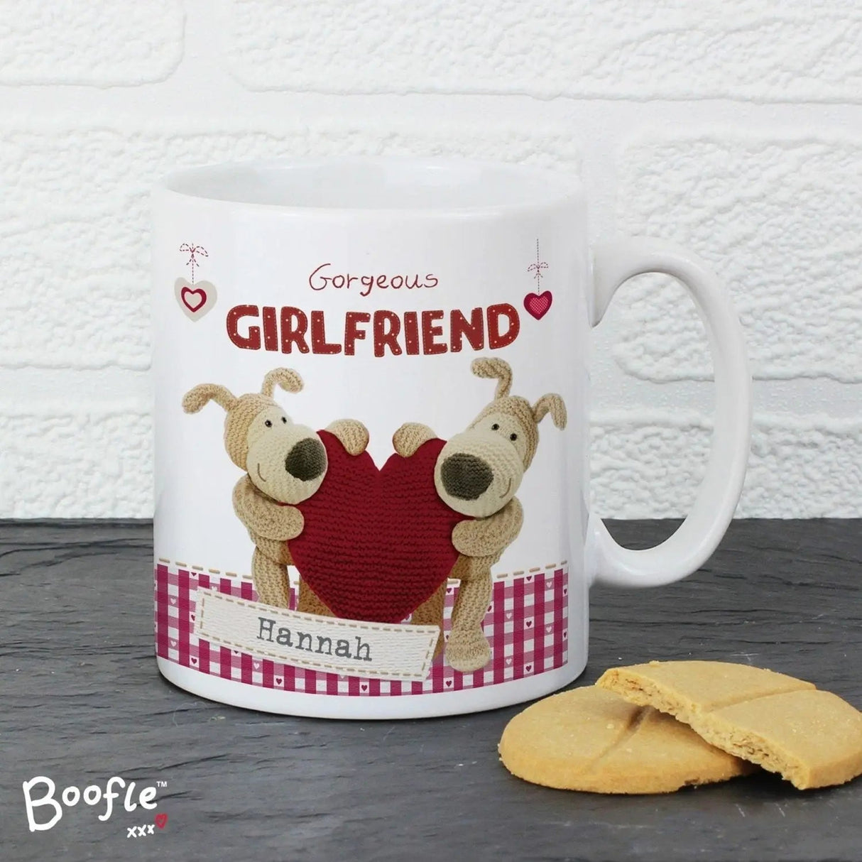Personalised Boofle Shared Heart Mug: 1 - Mugs By Boofle