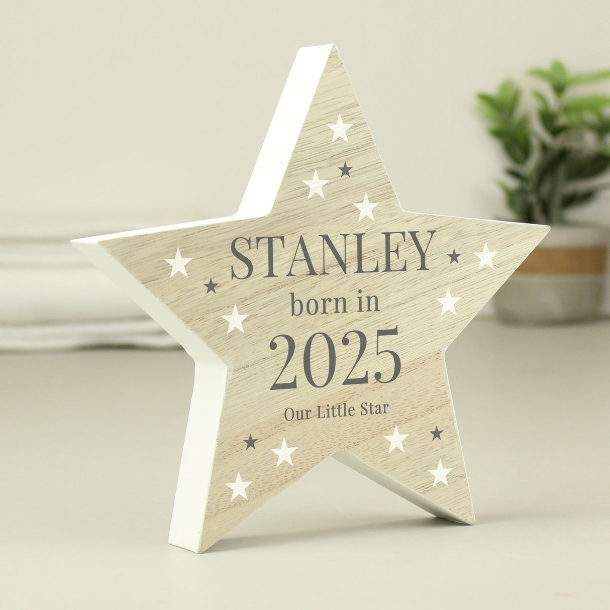 Personalised Born In Wooden Star Ornament - Shop Ornaments At Gift Moments - 4