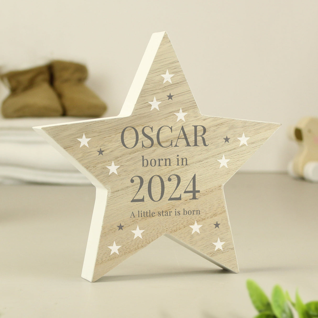 Personalised Born In Wooden Star Ornament - Shop Ornaments At Gift Moments - 2