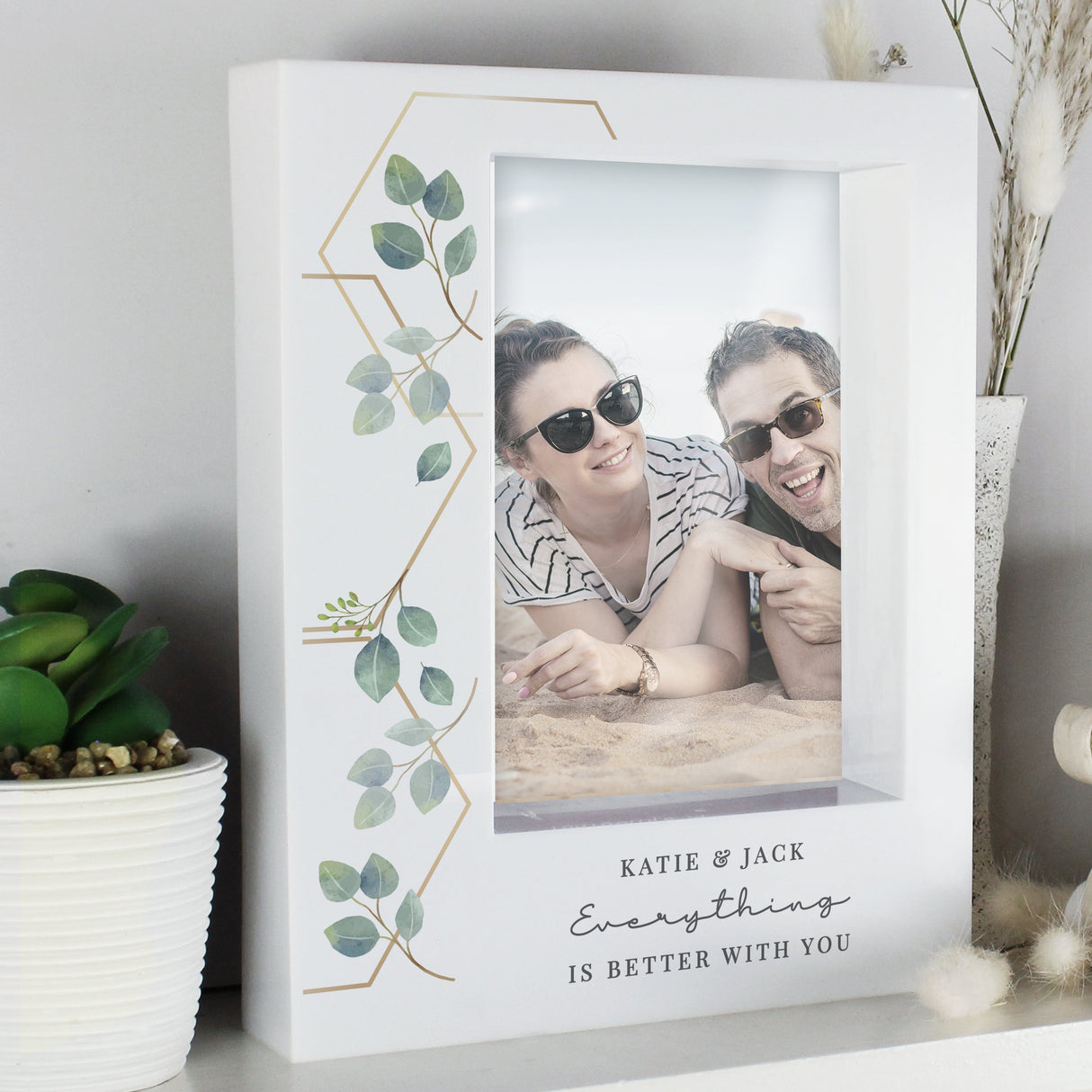 Personalised Botanical 6x4 Box Photo Frame: 3 - Photo Frames By Gift Moments