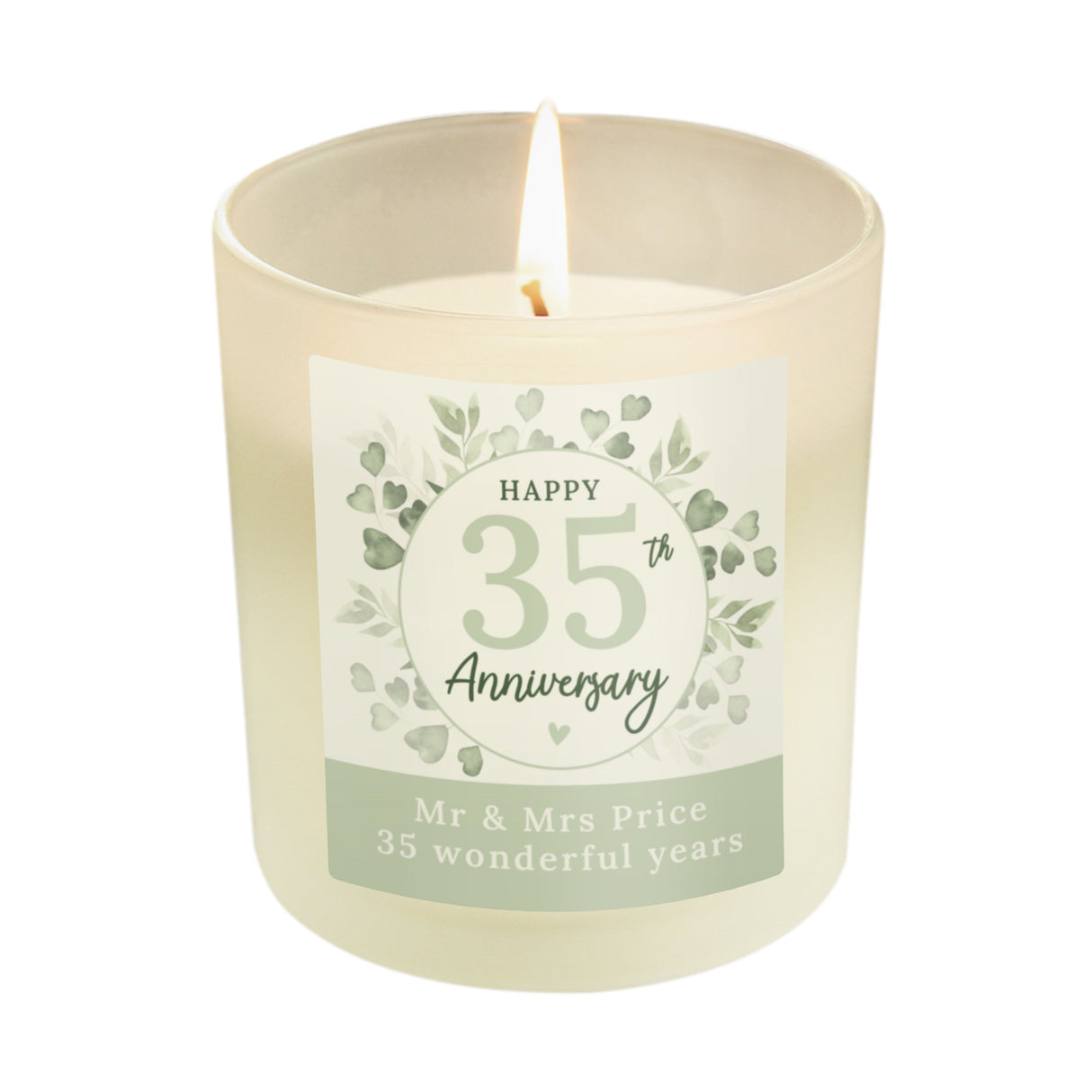 Personalised Botanical Anniversary Candle Jar: 5 - Candles By Gift Moments