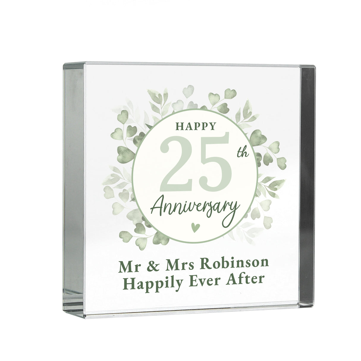 Personalised Botanical Anniversary Crystal Token: 5 - Crystal Tokens By Gift Moments