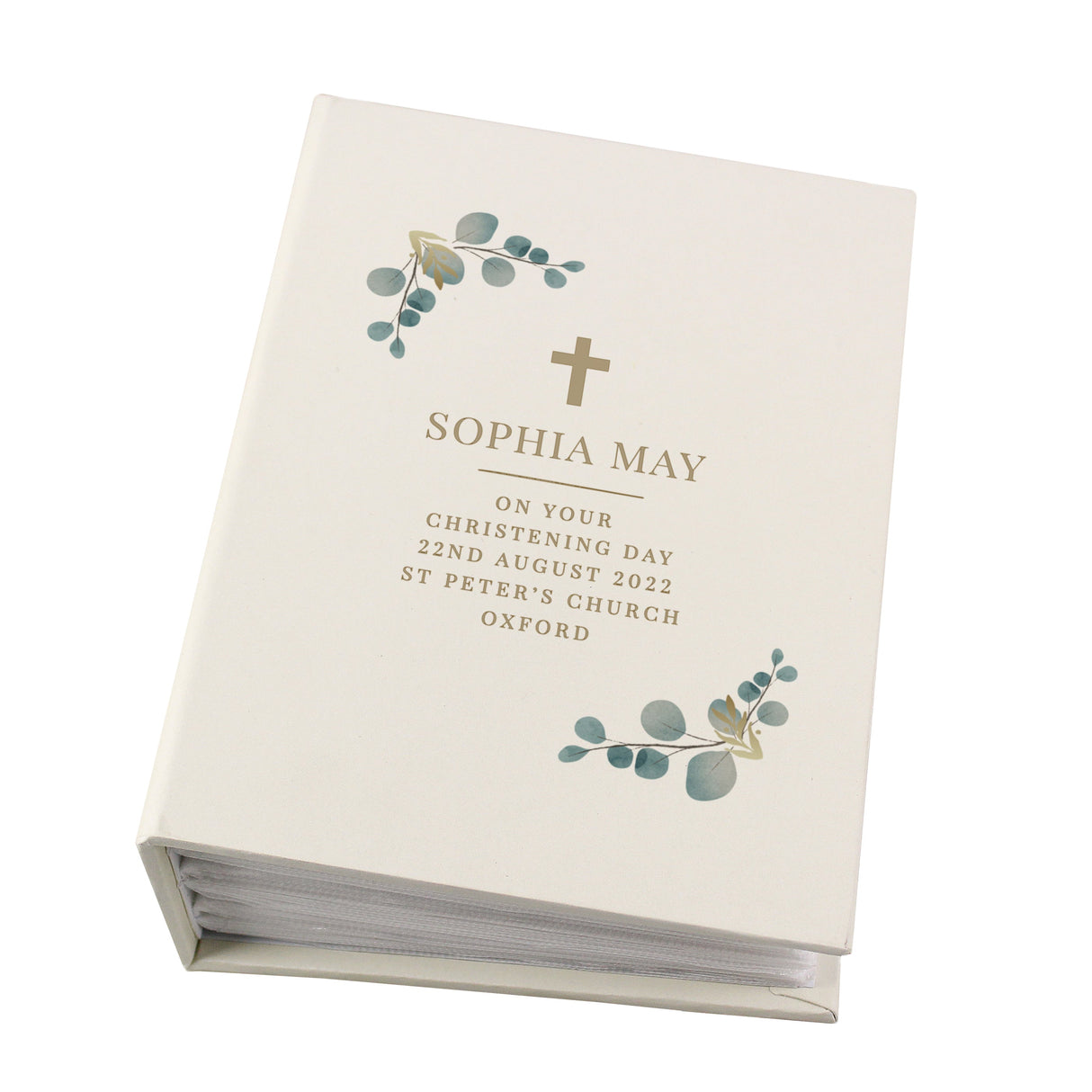 Personalised Botanical Cross 6x4 Photo Album with Sleeves - Shop Photo Albums At Gift Moments - 6