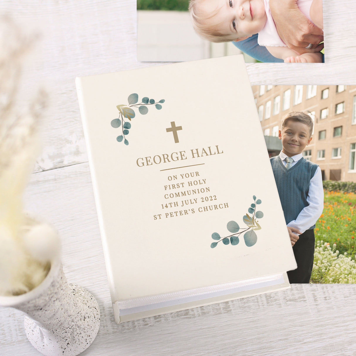 Personalised Botanical Cross 6x4 Photo Album with Sleeves - Shop Photo Albums At Gift Moments - 3