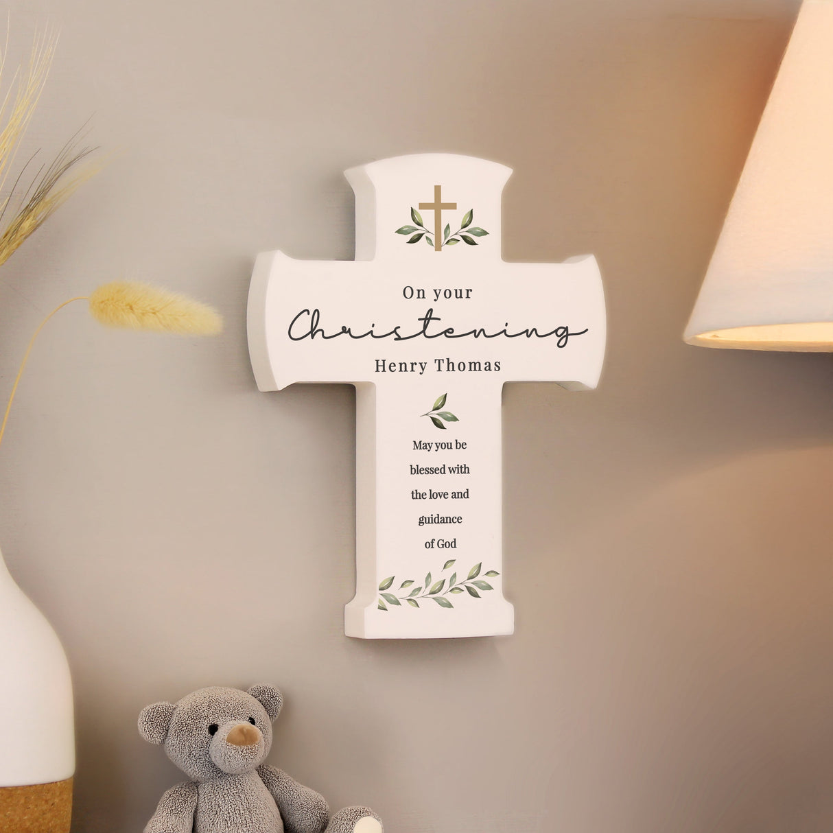 Personalised Botanical Cross Wooden Ornament - Shop Ornaments At Gift Moments - 5