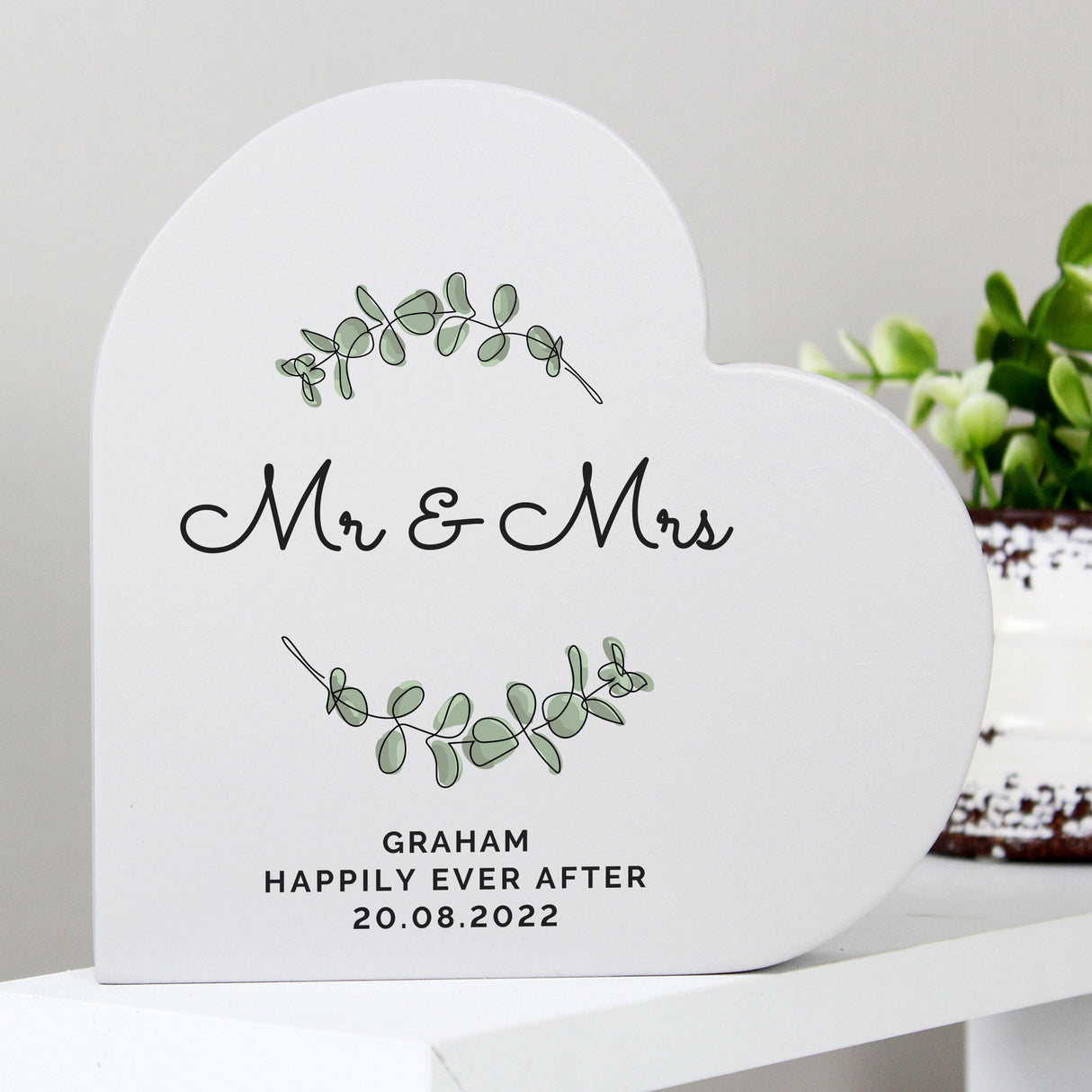 Personalised Botanical Free Standing Heart Ornament - Shop Ornaments At Gift Moments - 3