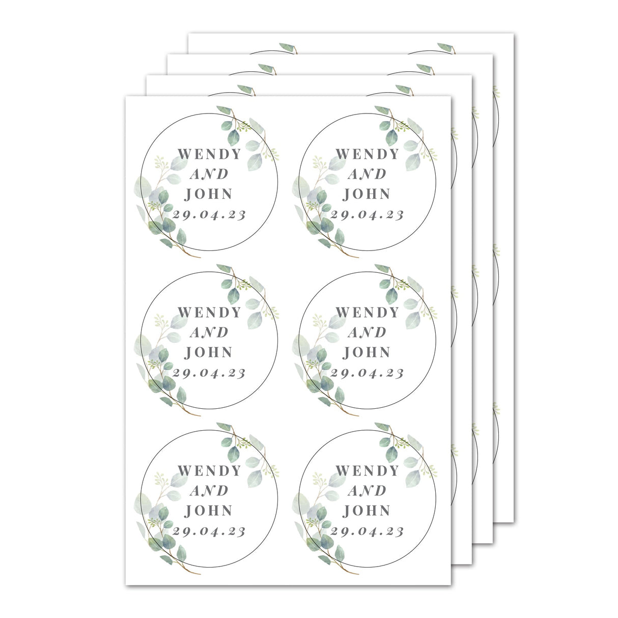 Personalised Botanical Free Text Sticker Set: 5 - Stickers By Gift Moments