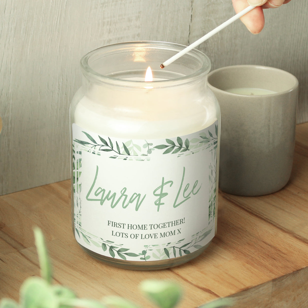 Personalised Botanical Large Scented Jar Candle: 2 - Candles By Gift Moments