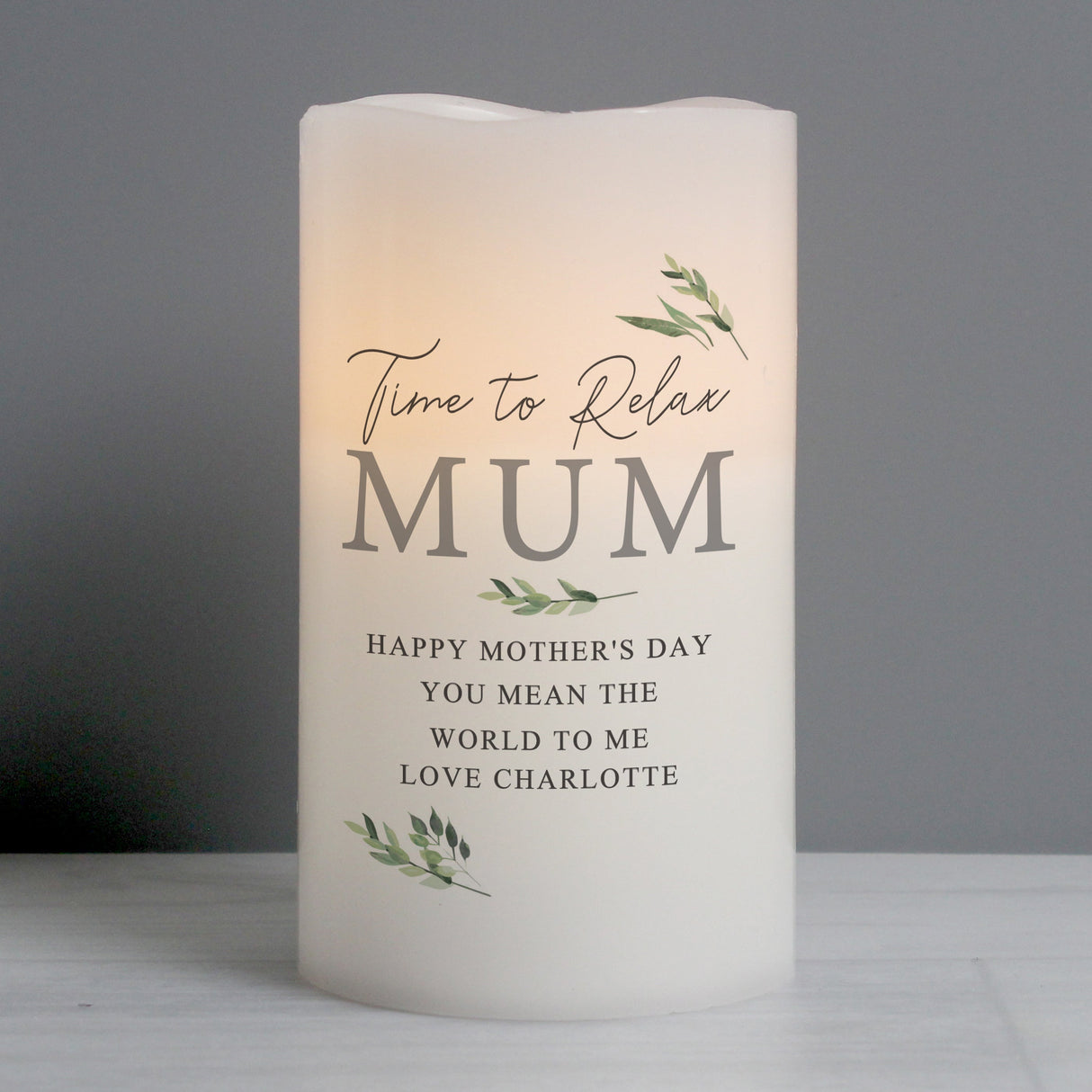 Personalised Botanical LED Candle: 6 - LED Lighting By Gift Moments