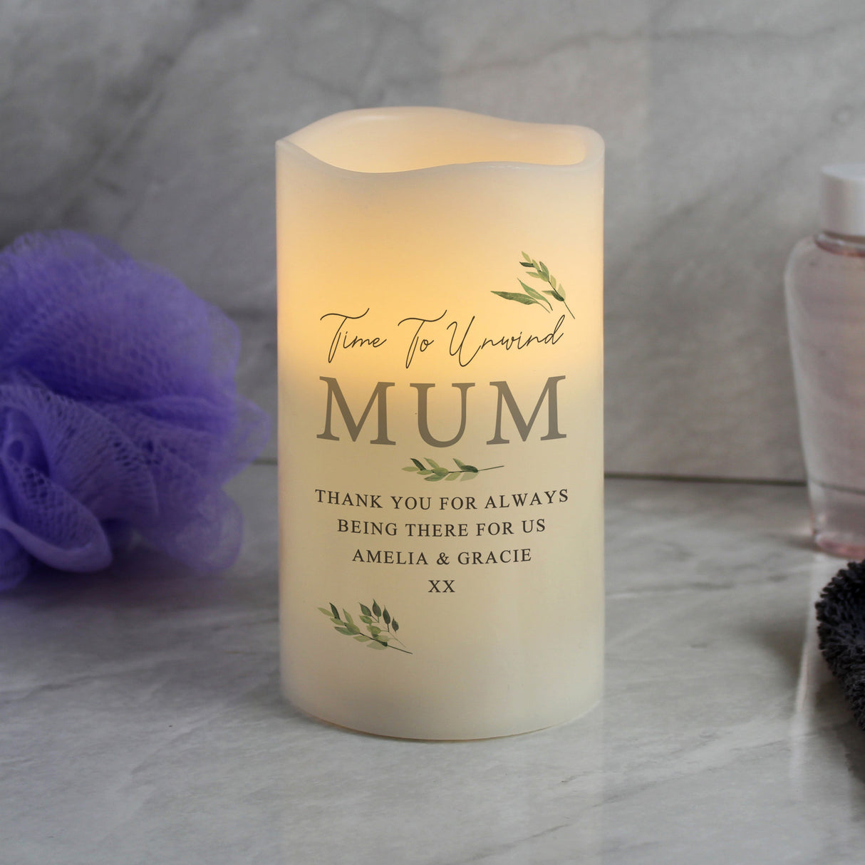 Personalised Botanical LED Candle: 1 - LED Lighting By Gift Moments