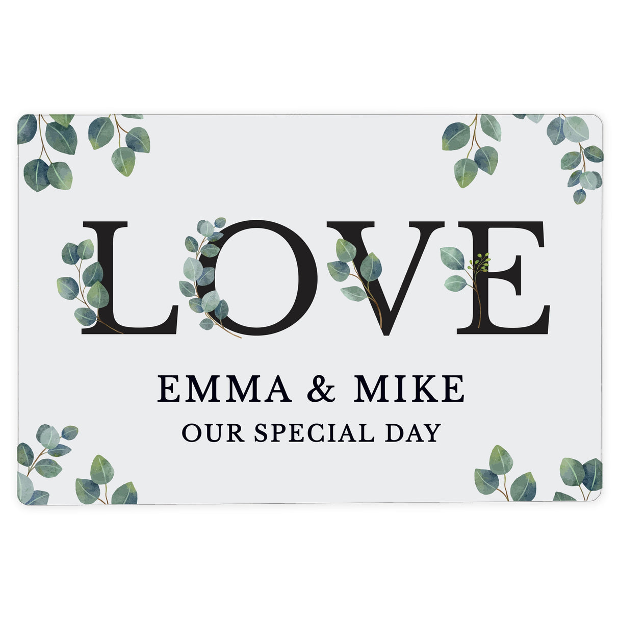 Personalised Botanical LOVE Metal Sign: 4 - Signs & Plaques By Gift Moments