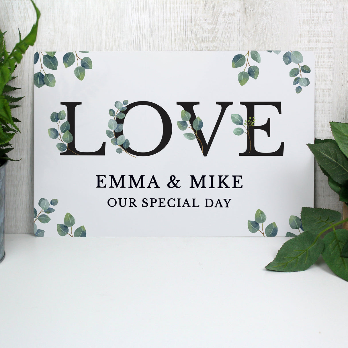 Personalised Botanical LOVE Metal Sign: 2 - Signs & Plaques By Gift Moments