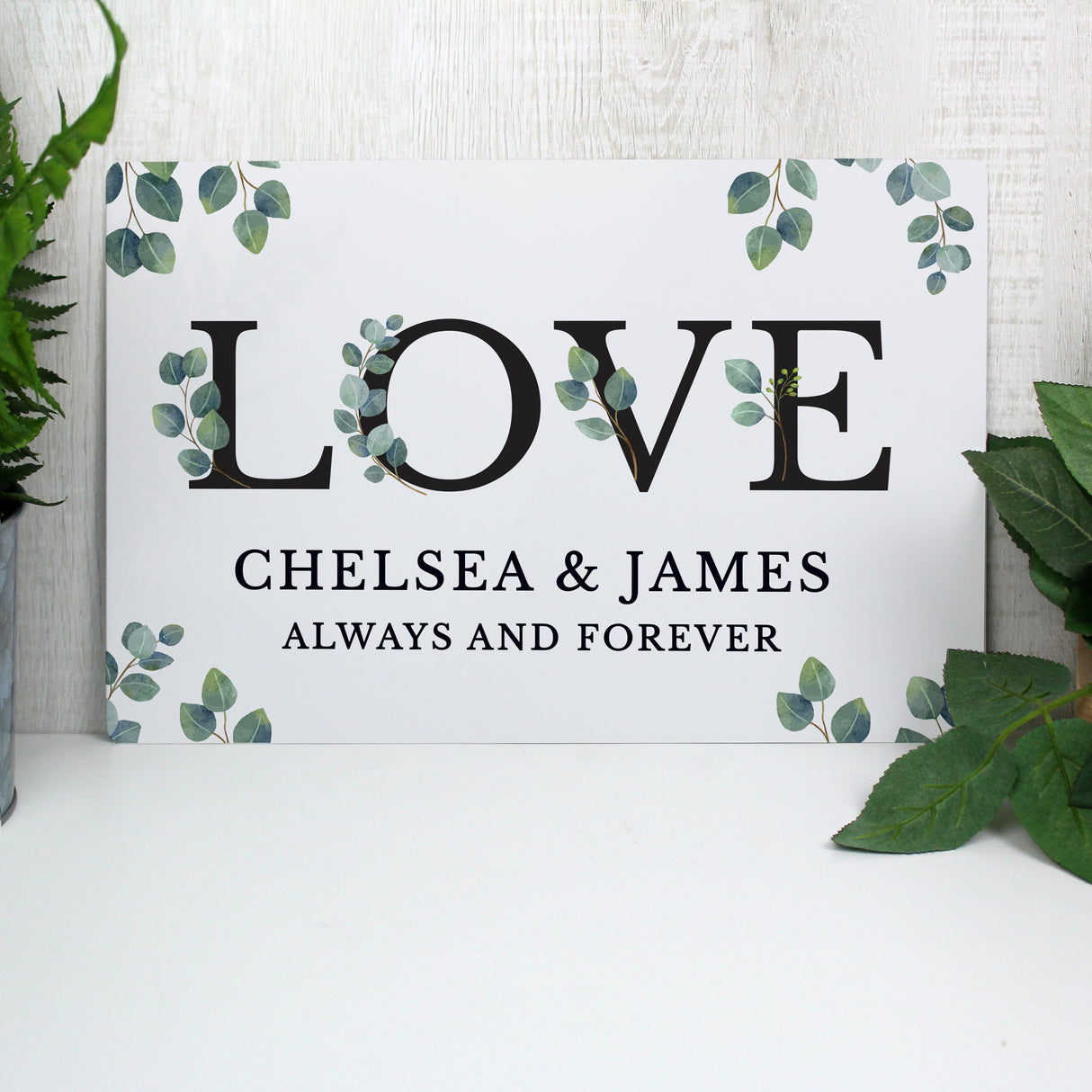 Personalised Botanical LOVE Metal Sign: 3 - Signs & Plaques By Gift Moments