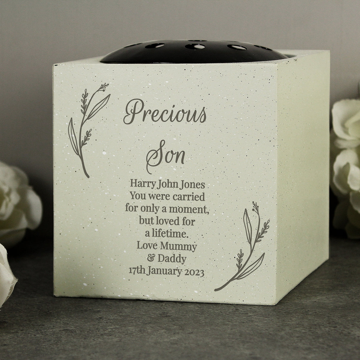 Personalised Botanical Memorial Vase: 4 - Memorials By Gift Moments