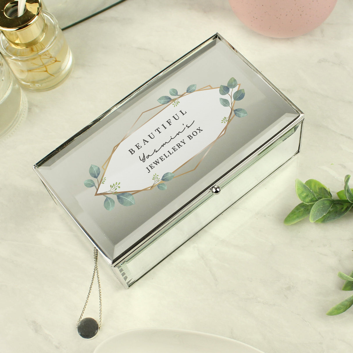 Personalised Botanical Mirrored Jewellery Box: 7 - Jewellery Boxes By Gift Moments