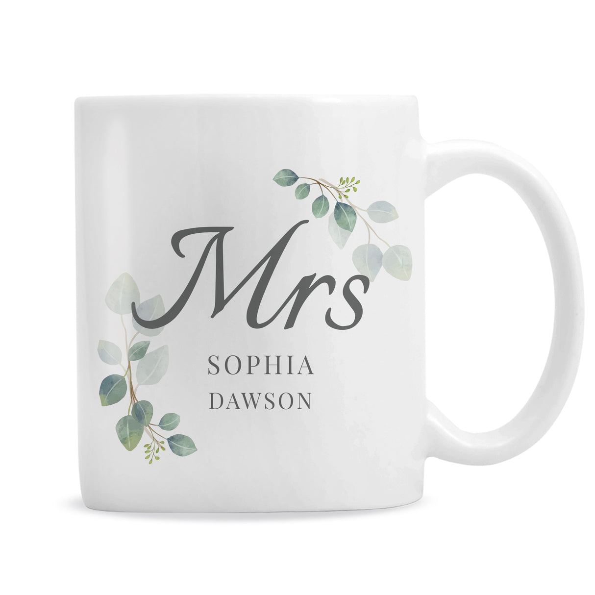 Personalised Botanical Mrs Mug: 5 - Mugs By Gift Moments