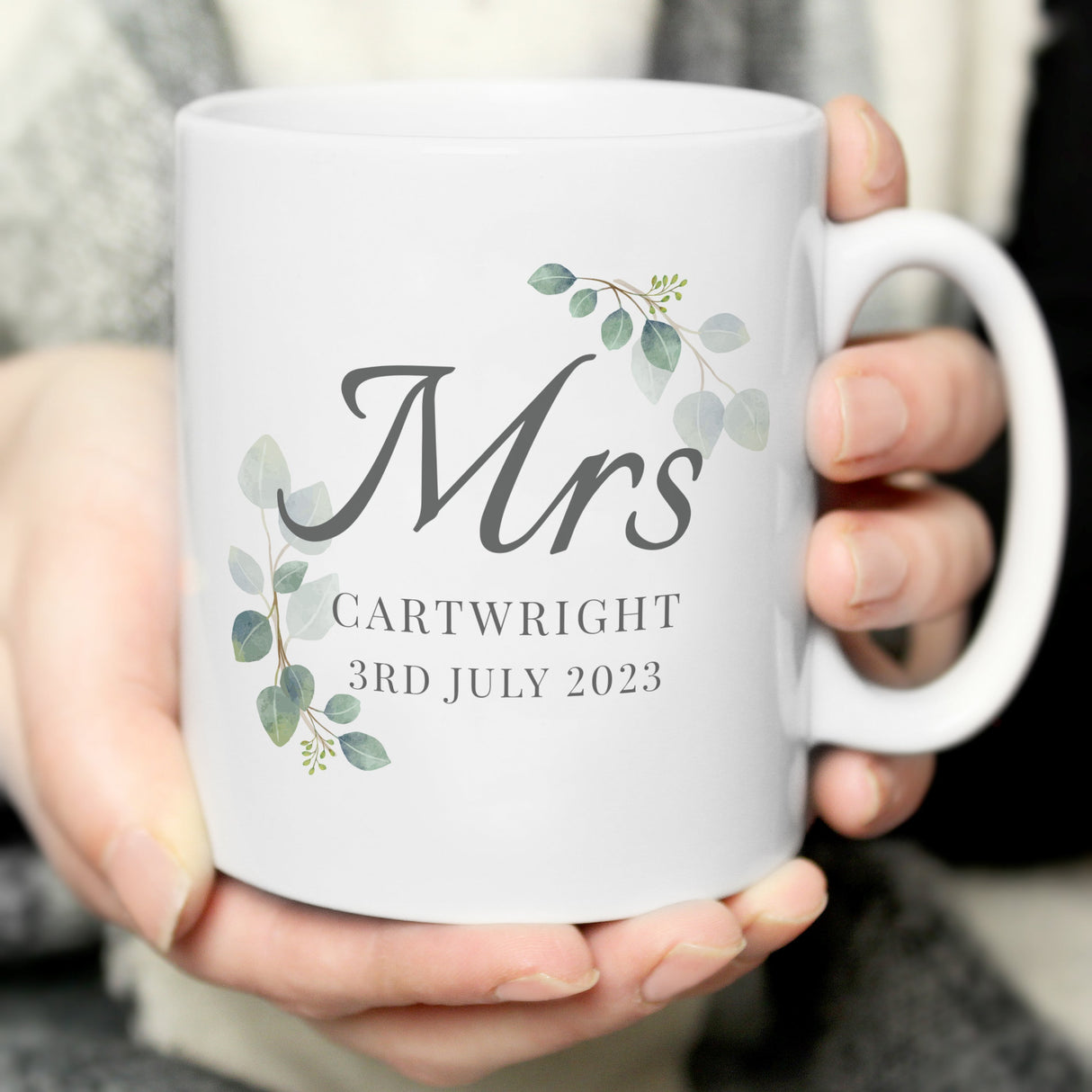 Personalised Botanical Mrs Mug: 4 - Mugs By Gift Moments