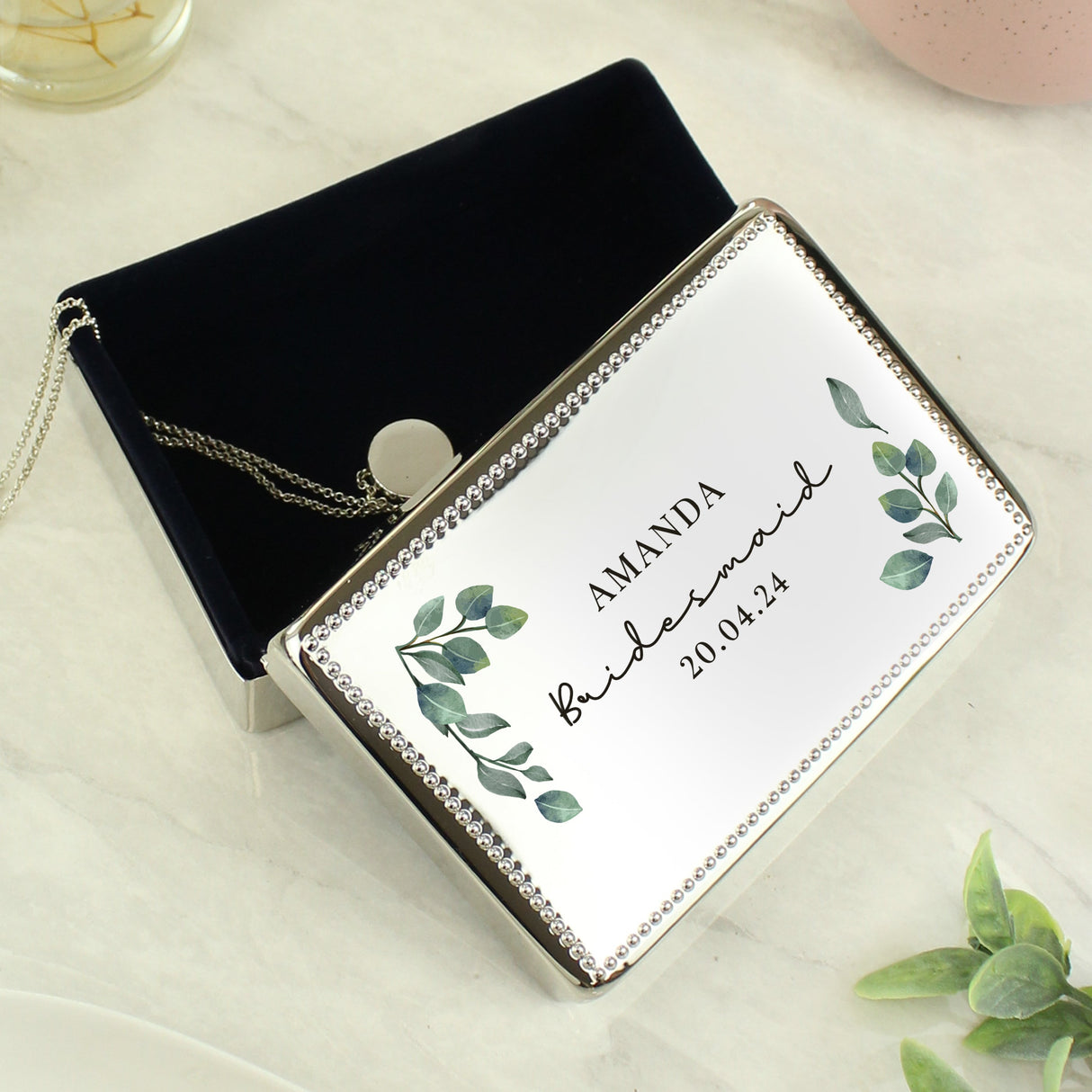 Personalised Botanical Rectangular Jewellery Box: 2 - Jewellery Boxes By Gift Moments