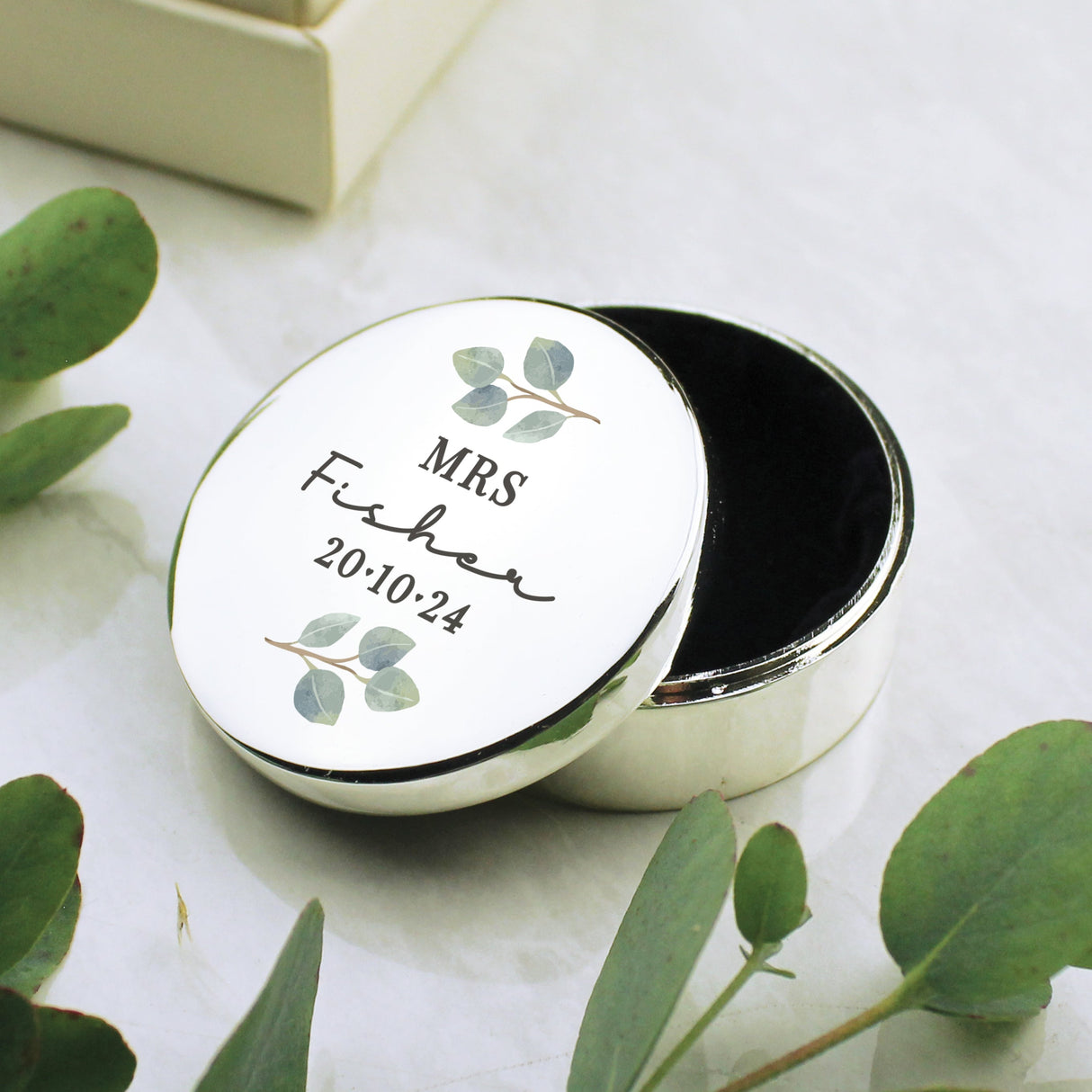 Personalised Botanical Ring Box: 3 - Trinket Boxes By Gift Moments