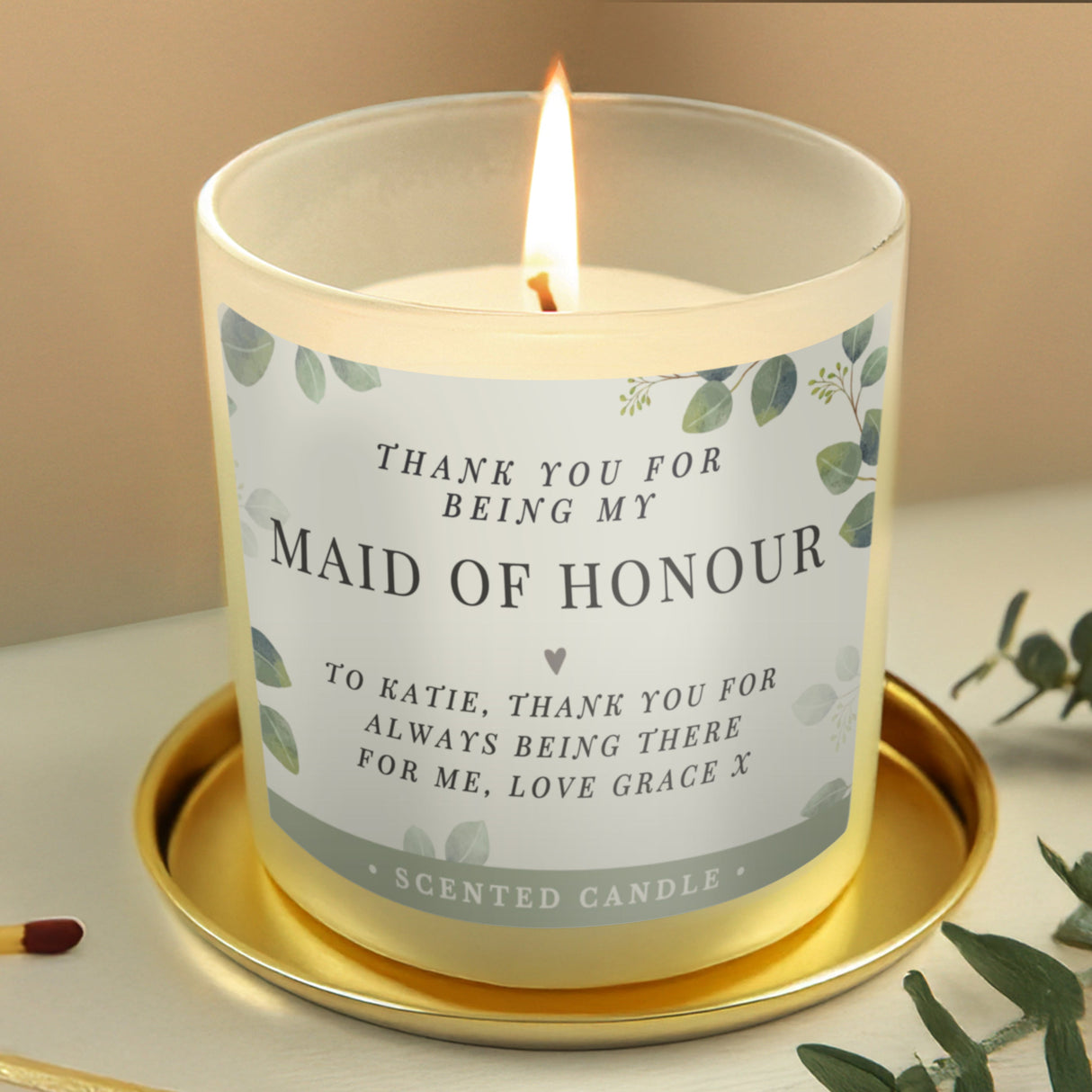 Personalised Botanical Thank You Wedding Party Jar Candle - Shop Candles At Gift Moments - 4