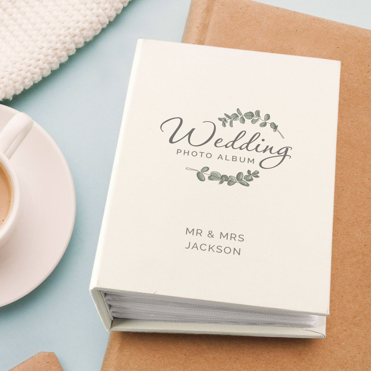 Personalised Botanical Wedding 6x4 Photo Album with Sleeves - Shop Photo Albums At Gift Moments - 1