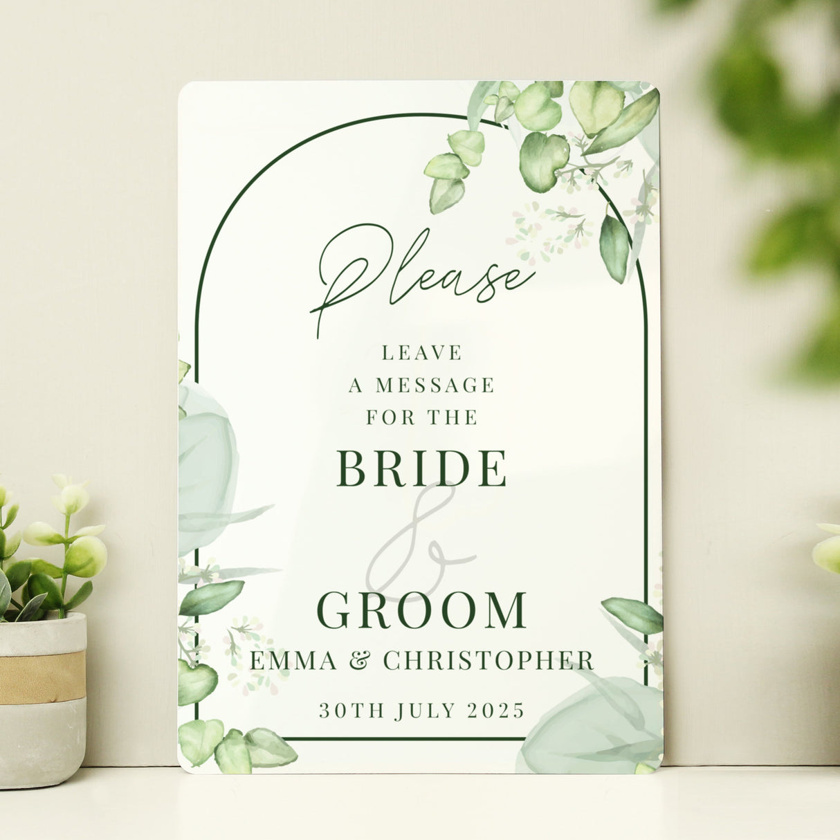 Personalised Botanical Wedding Metal Sign: 3 - Signs & Plaques By Gift Moments