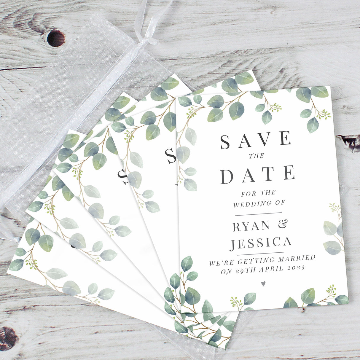 Personalised Botanical Wedding Save the Dates Pack of 36 - Shop Keepsakes At Gift Moments - 2
