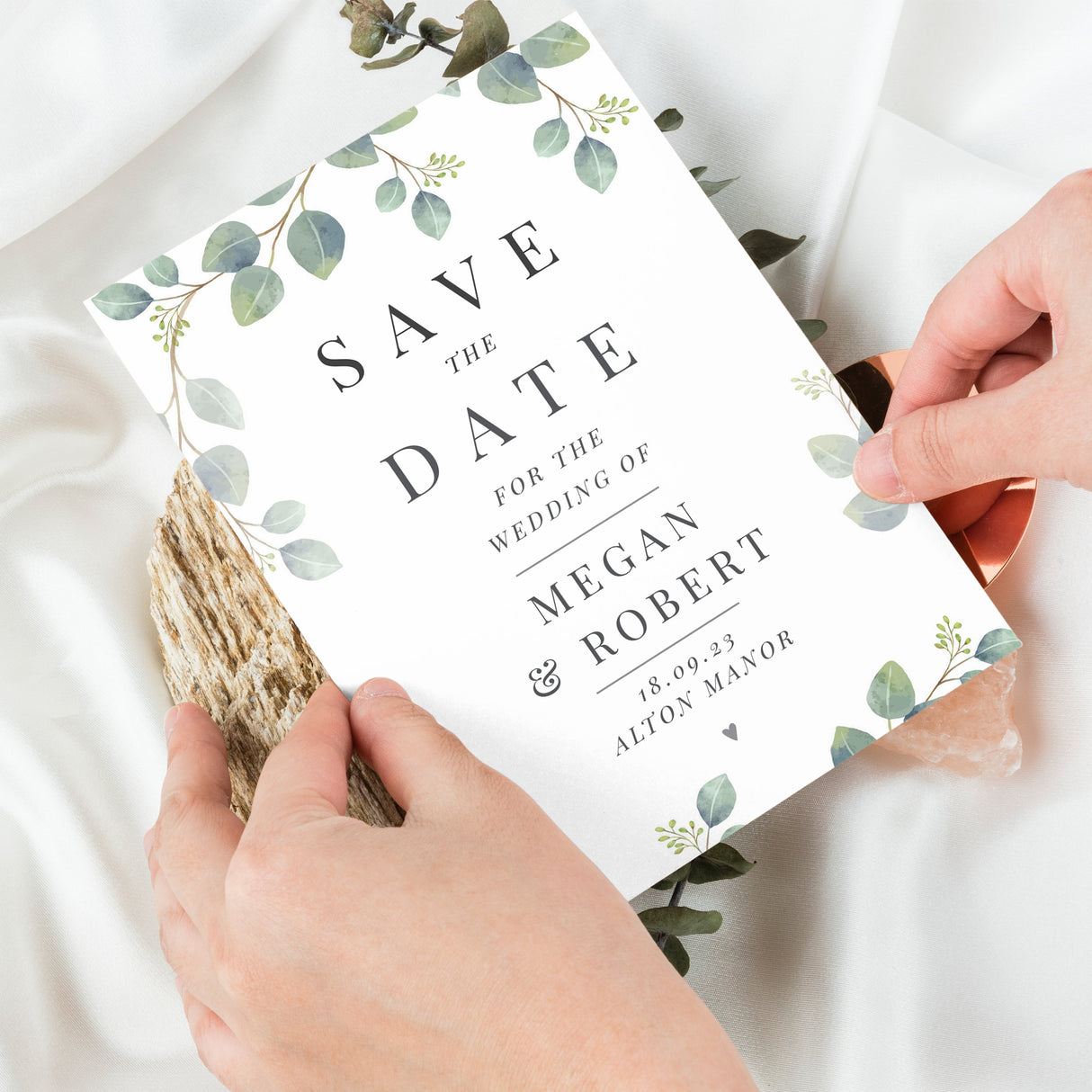 Personalised Botanical Wedding Save the Dates Pack of 36 - Shop Keepsakes At Gift Moments - 1