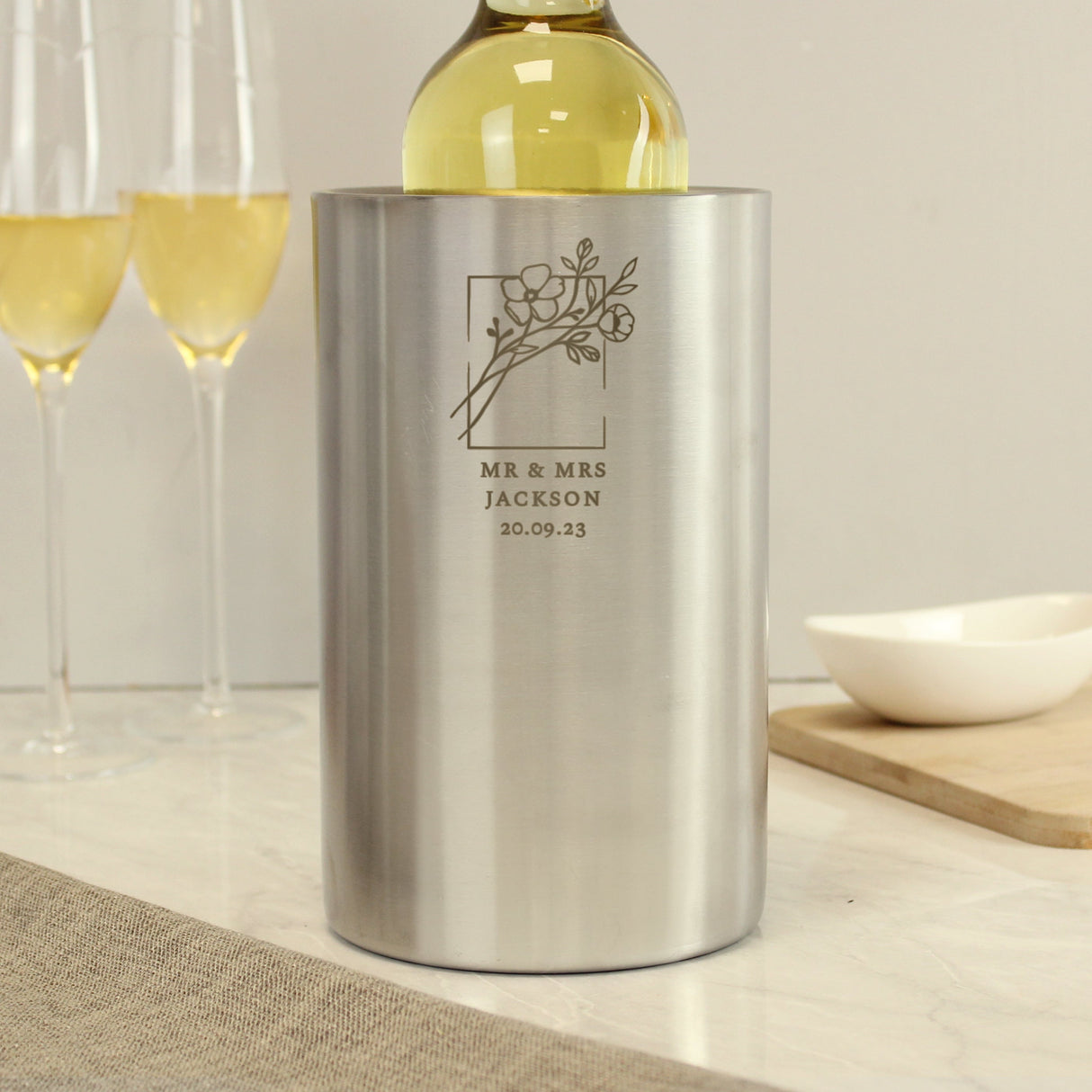 Personalised Botanical Wine Cooler: 4 - Barware By Gift Moments