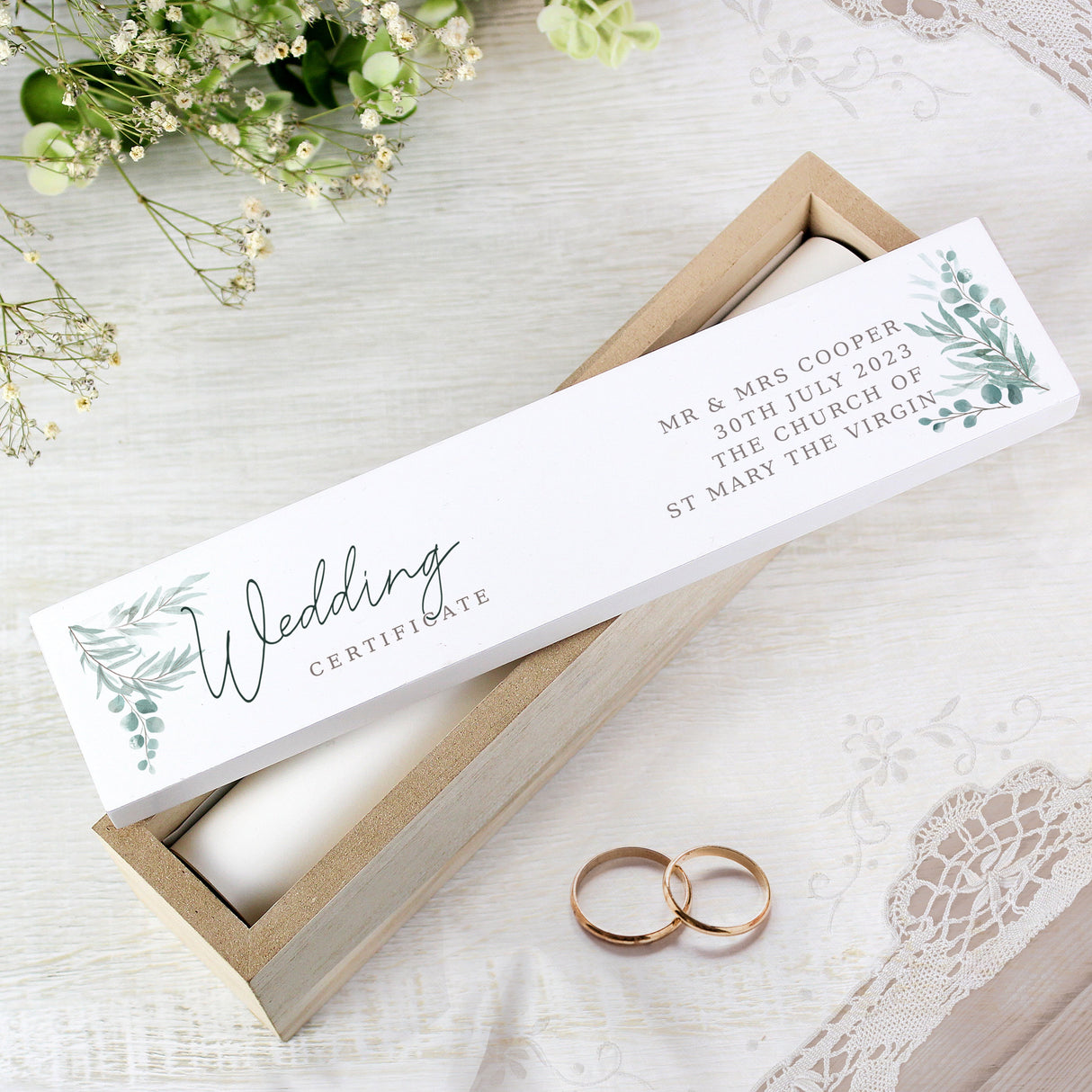 Personalised Botanical Wooden Certificate Holder: 1 - Certificate Holders By Gift Moments