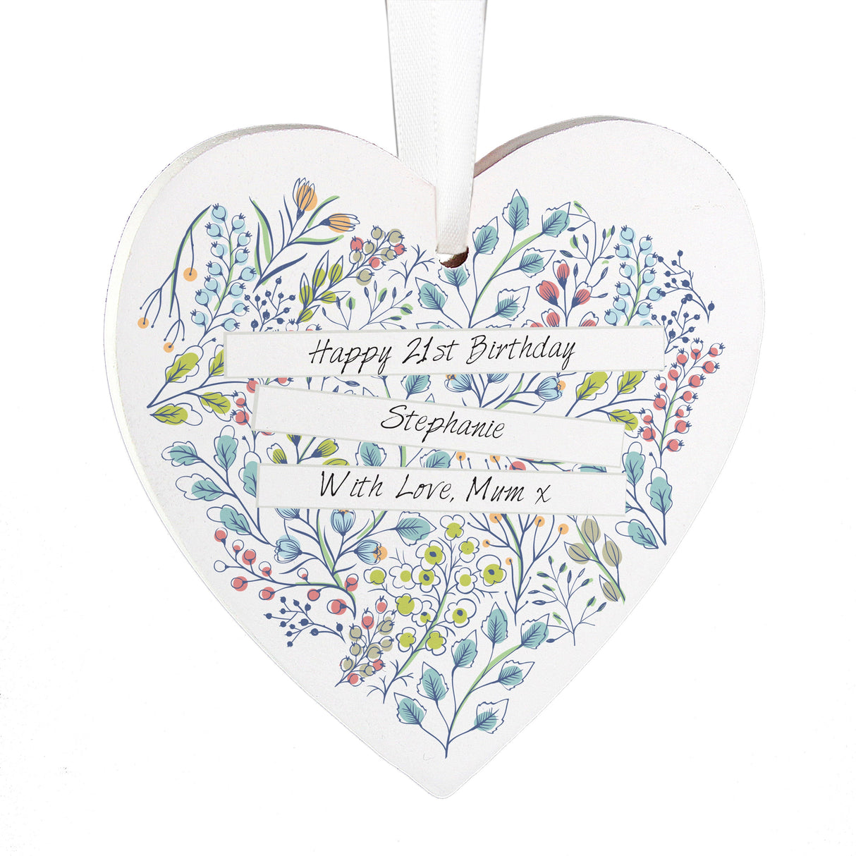 Personalised Botanical Wooden Heart Decoration - Shop Decorations At Gift Moments - 6