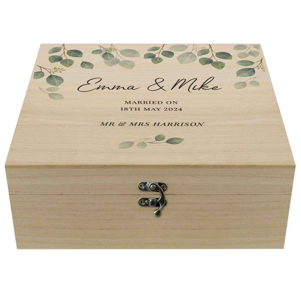 Personalised Botanical Wooden Keepsake box: 5 - Keepsake Boxes By Gift Moments