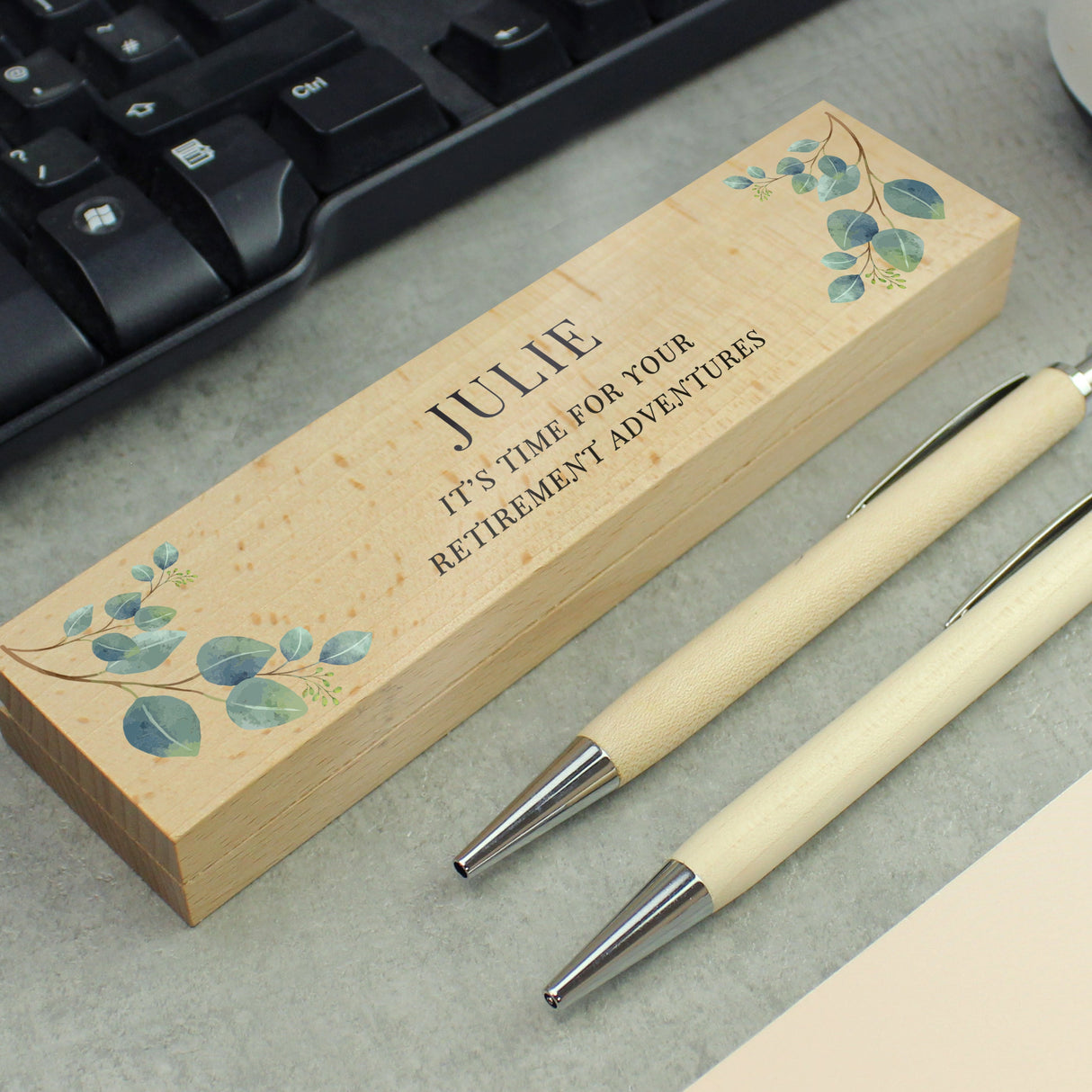 Personalised Botanical Wooden Pen and Pencil Set: 7 - Pens & Pencils By Gift Moments