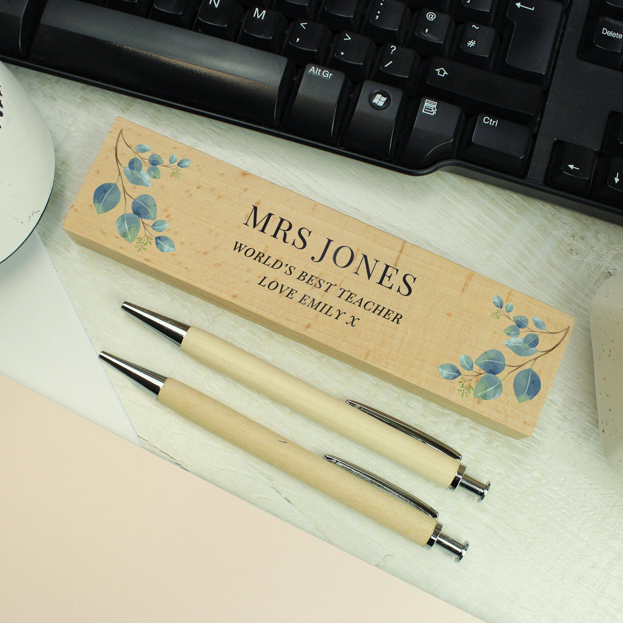 Personalised Botanical Wooden Pen and Pencil Set: 4 - Pens & Pencils By Gift Moments