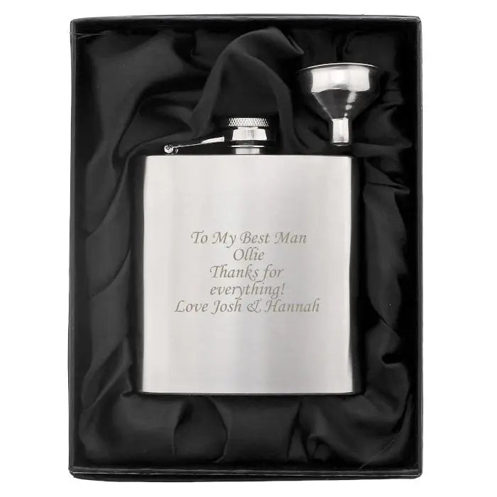 Personalised Boxed Stainless Steel Hip Flask: 5 - Hip Flasks By Gift Moments