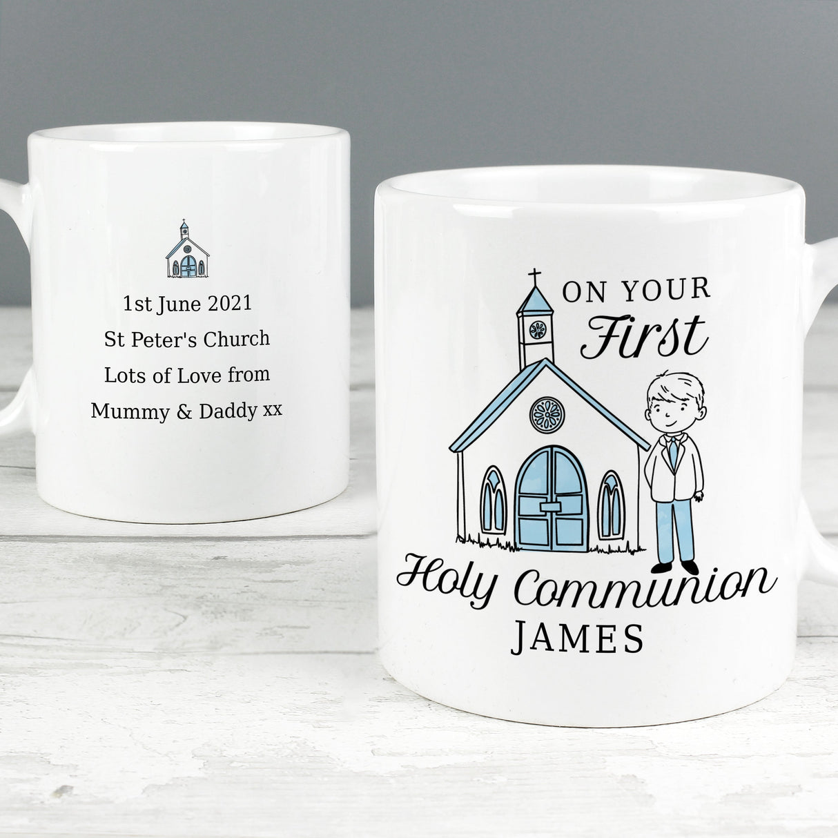Personalised Boys First Holy Communion Mug: 3 - Mugs By Gift Moments