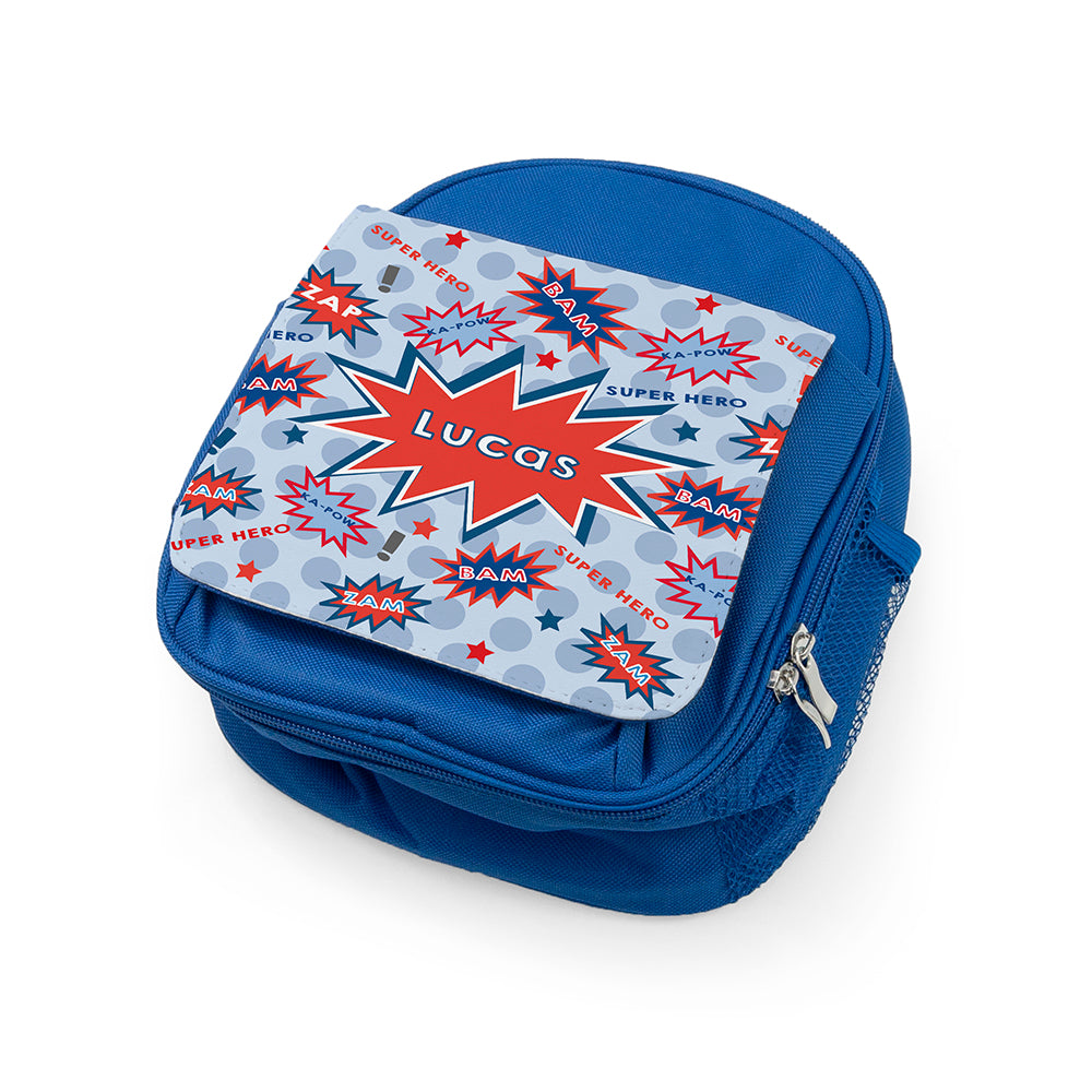 Personalised Boy’s Superhero Blue Lunch Bags - Shop Lunch Boxes & Bags At Gift Moments - 5