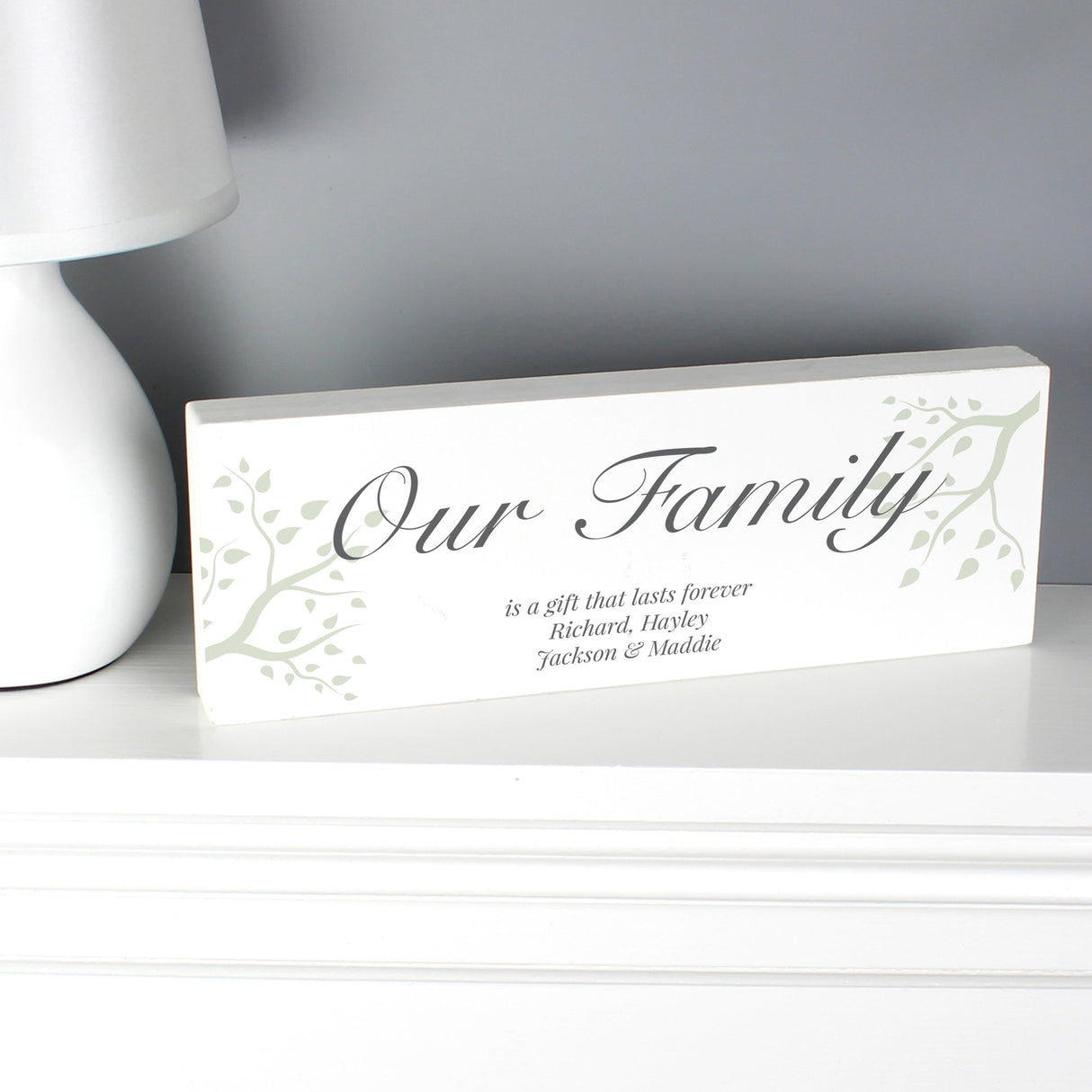 Personalised Branches Wooden Block Sign: 6 - Signs & Plaques By Gift Moments
