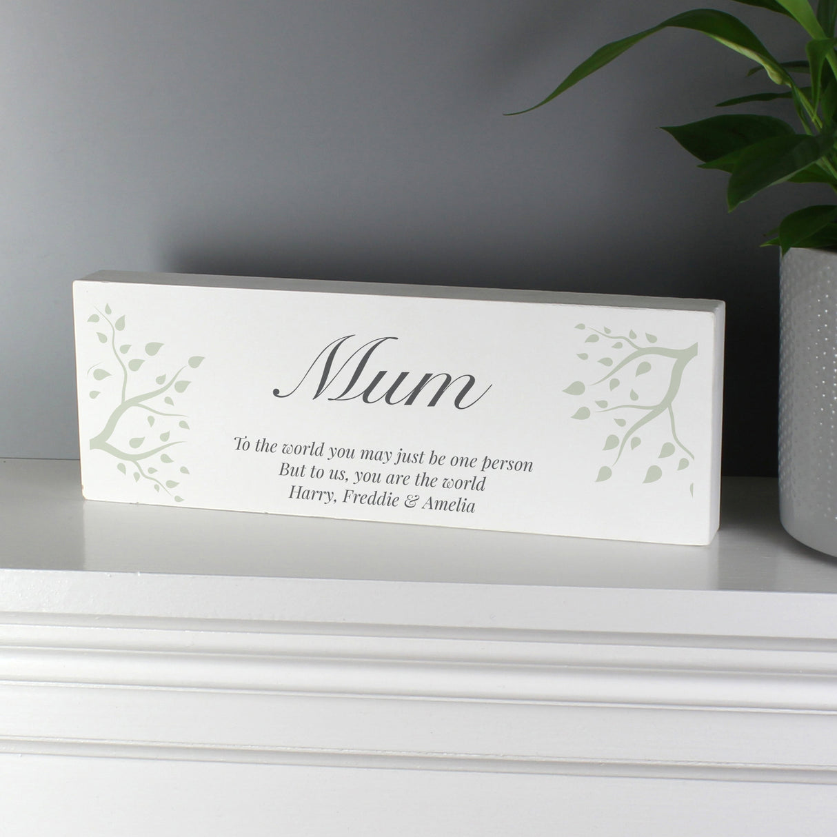 Personalised Branches Wooden Block Sign: 3 - Signs & Plaques By Gift Moments