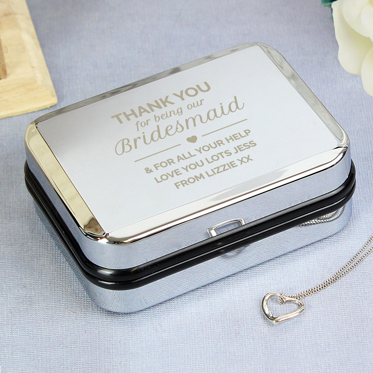 Personalised Bridesmaid Box and Heart Necklace - Shop Necklaces At Gift Moments - 5