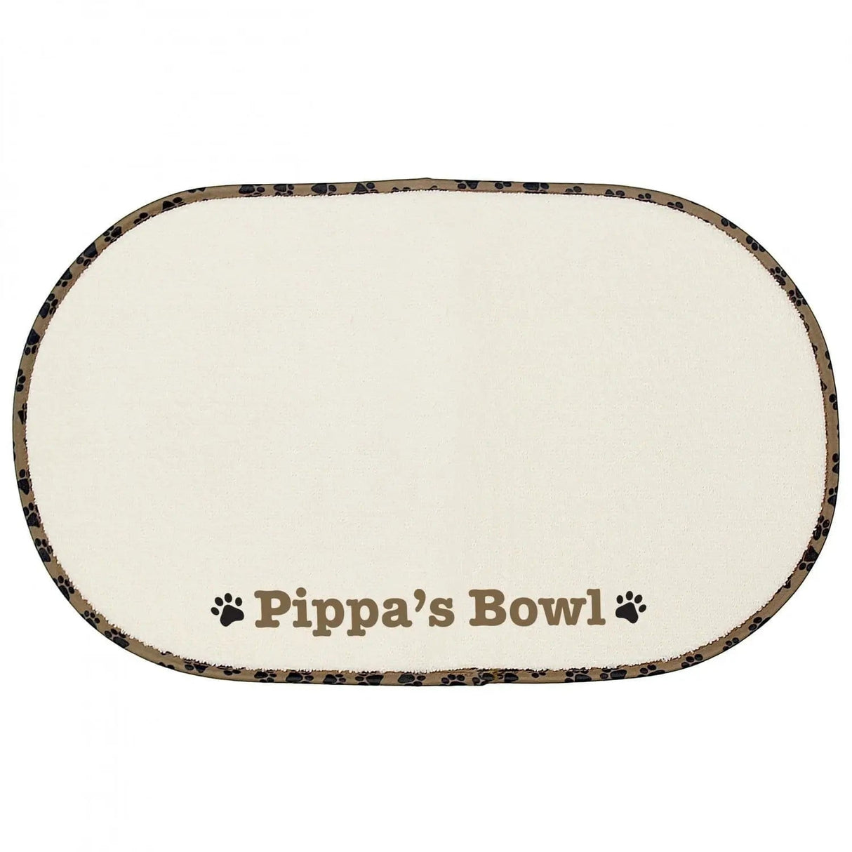 Personalised Brown Microfibre Paw Print Pet Bowl Mat: 4 - Pet Products By Gift Moments