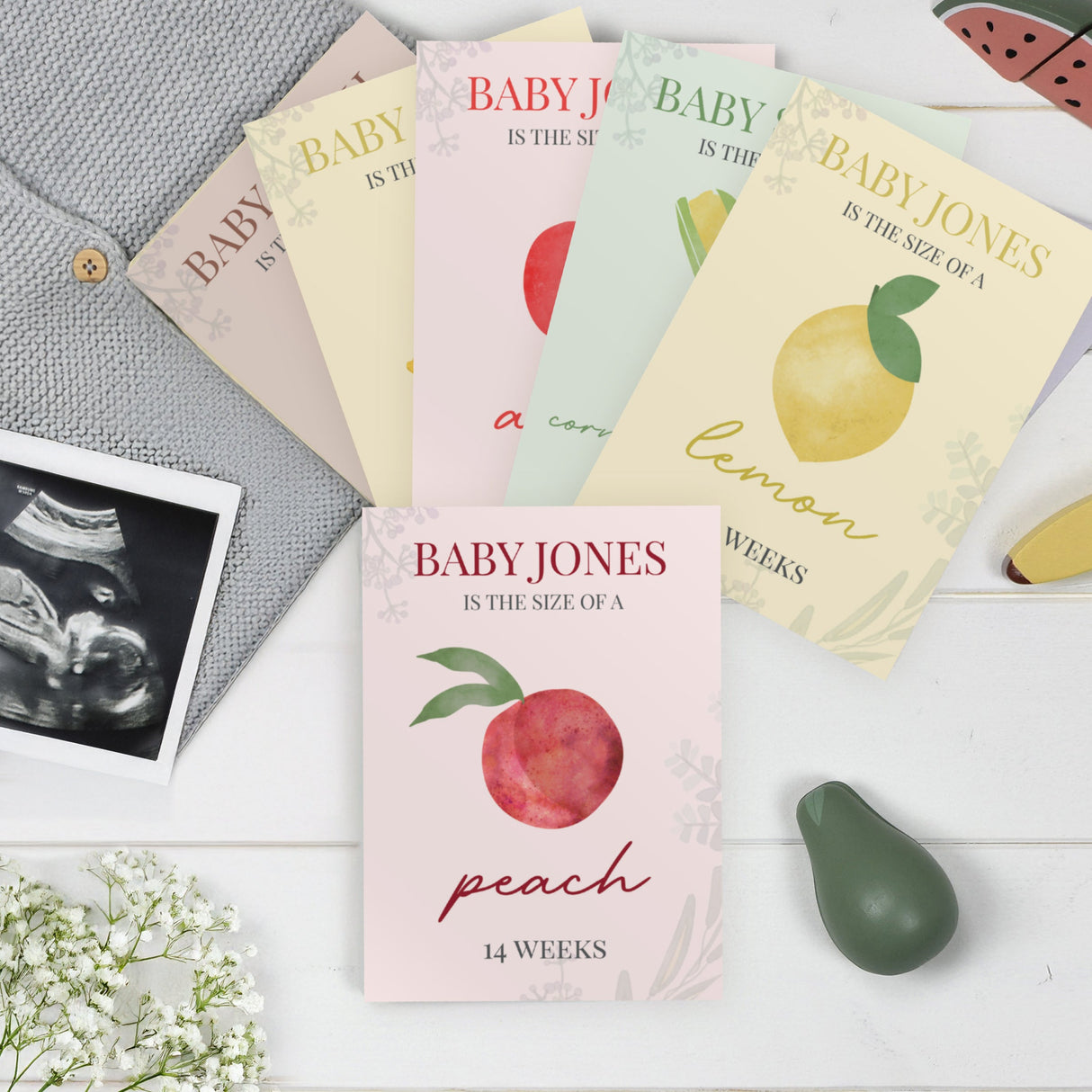 Personalised Bump to Baby Pregnancy Milestone Cards - Shop Keepsakes At Gift Moments - 1