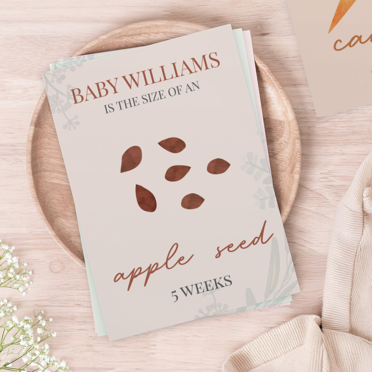 Personalised Bump to Baby Pregnancy Milestone Cards - Shop Keepsakes At Gift Moments - 6