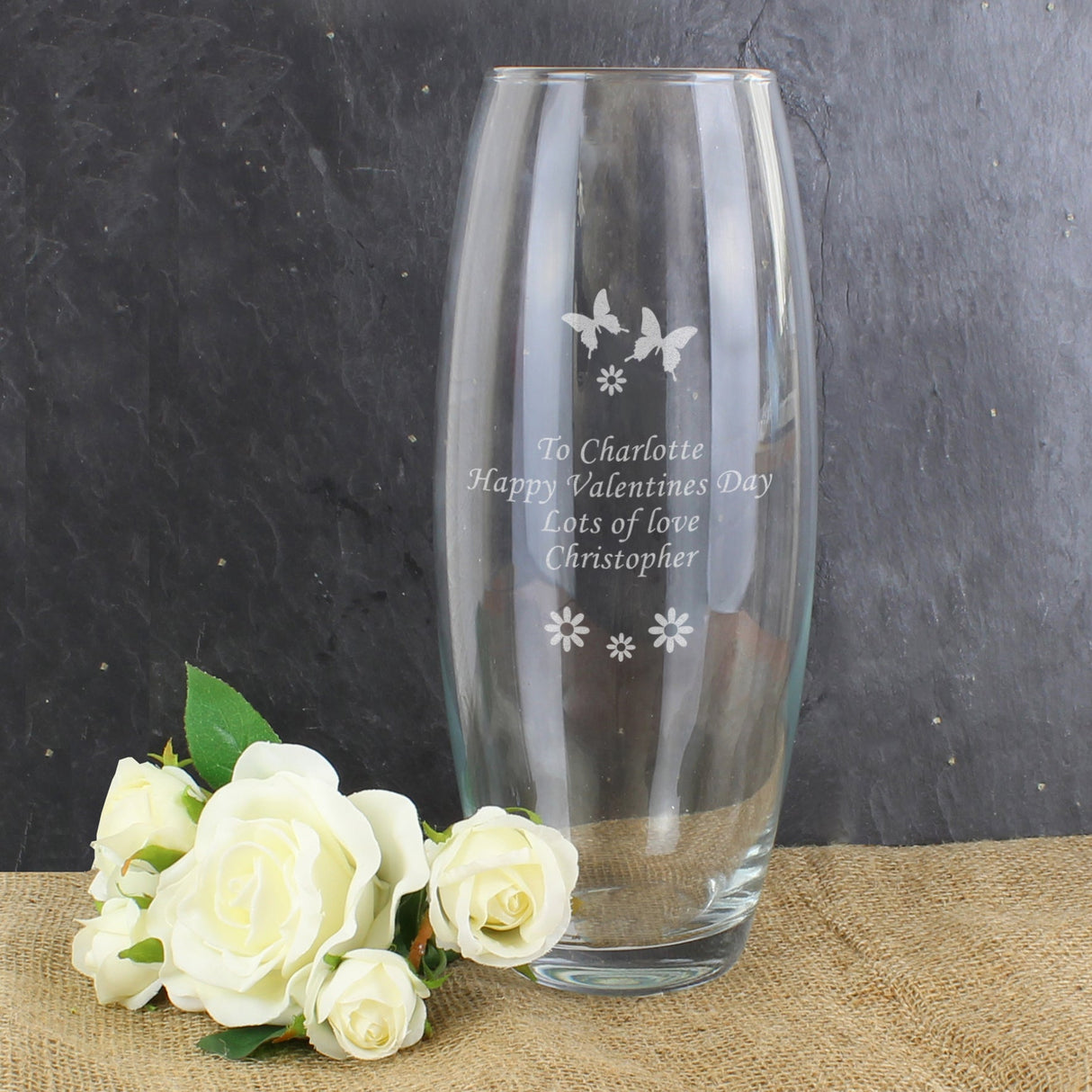 Personalised Butterflies and Flowers Bullet Vase: 4 - Vases By Gift Moments