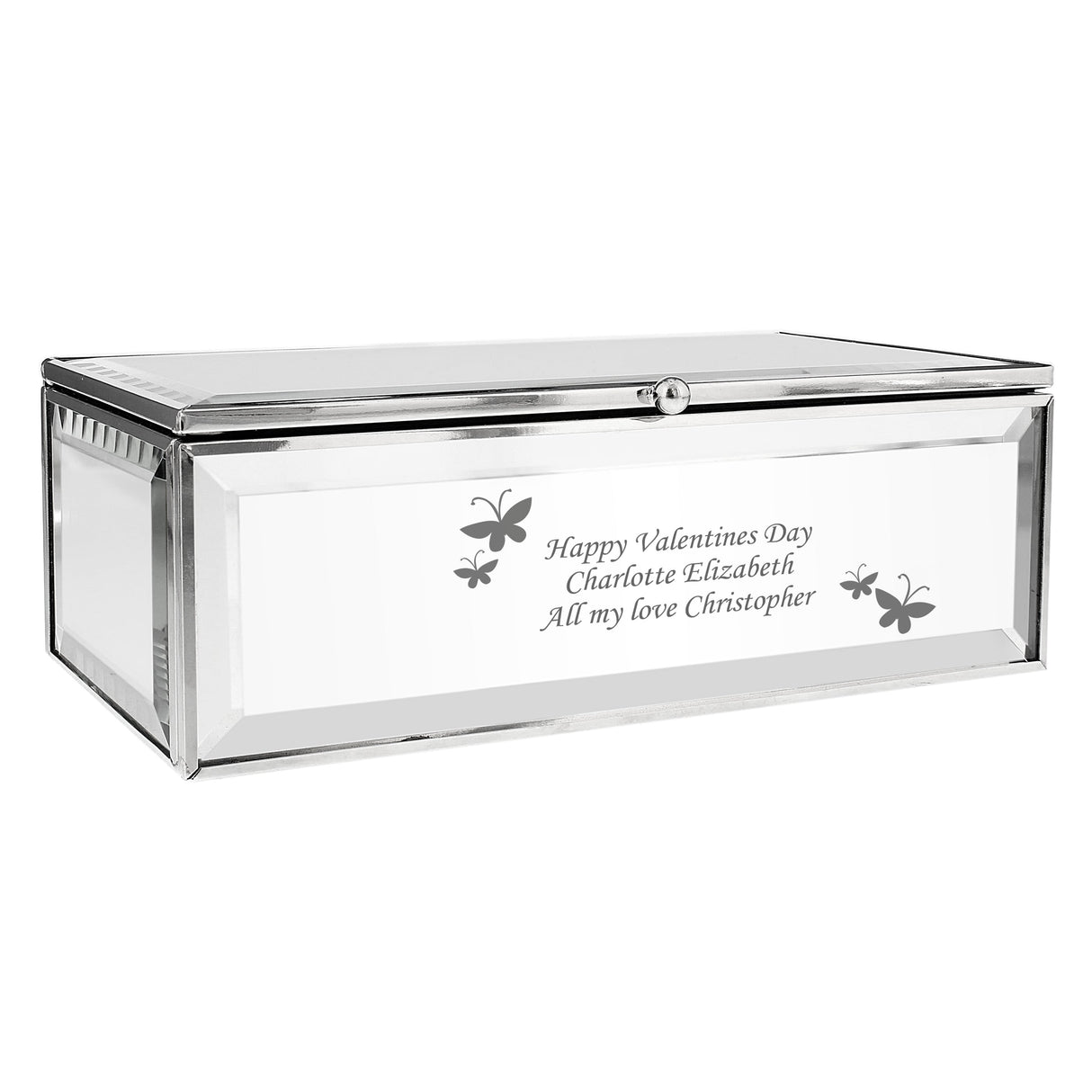 Personalised Butterflies Mirrored Jewellery Box - Shop Jewellery Boxes At Gift Moments - 6